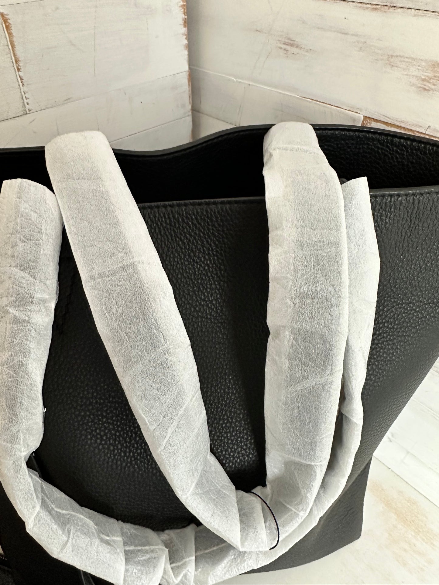 Versace New Black Leather Tote Bag with second bag