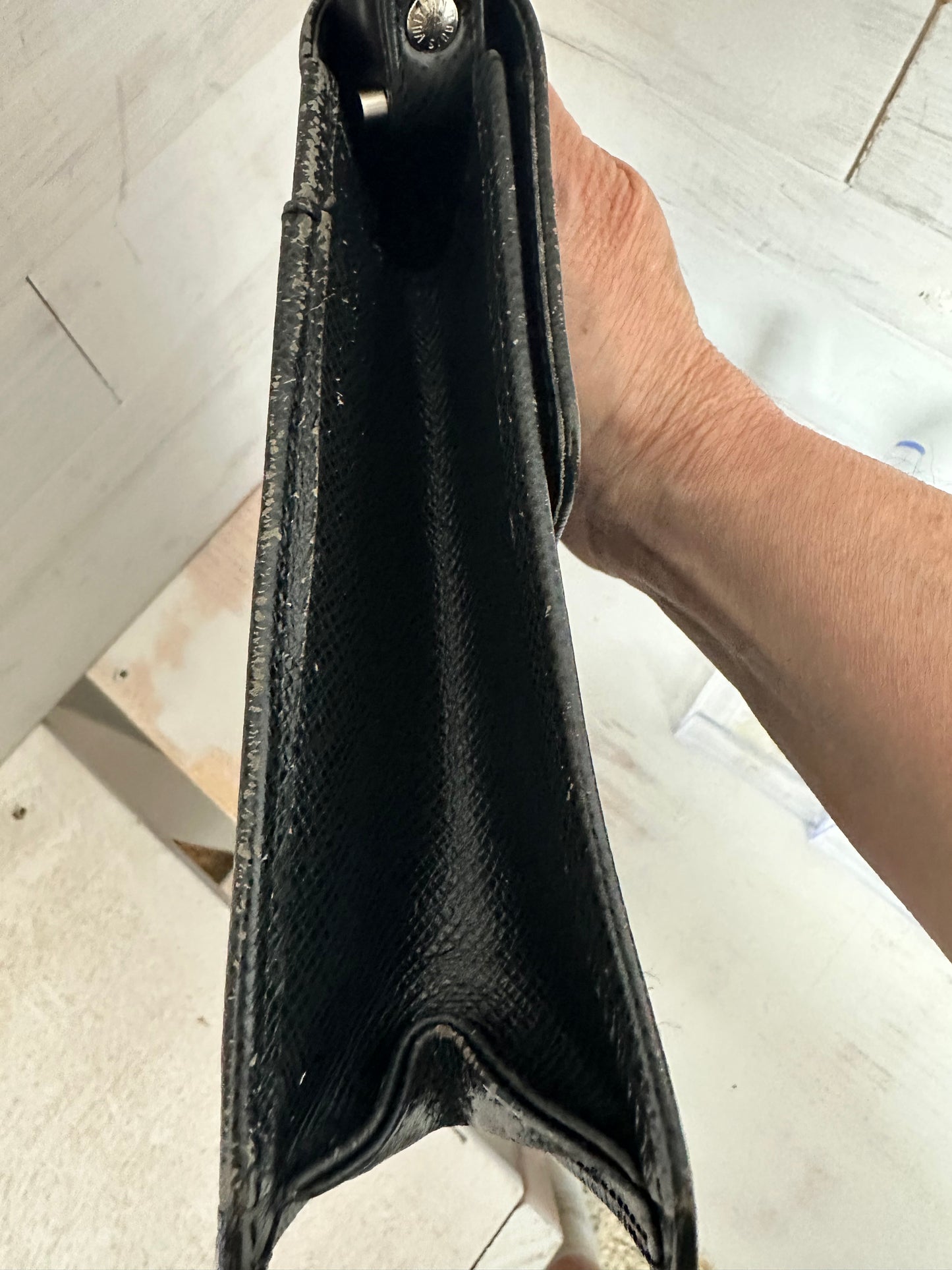 Louis Vuitton Vintage Selenga Clutch/Wristlet in Black Taiga Leather