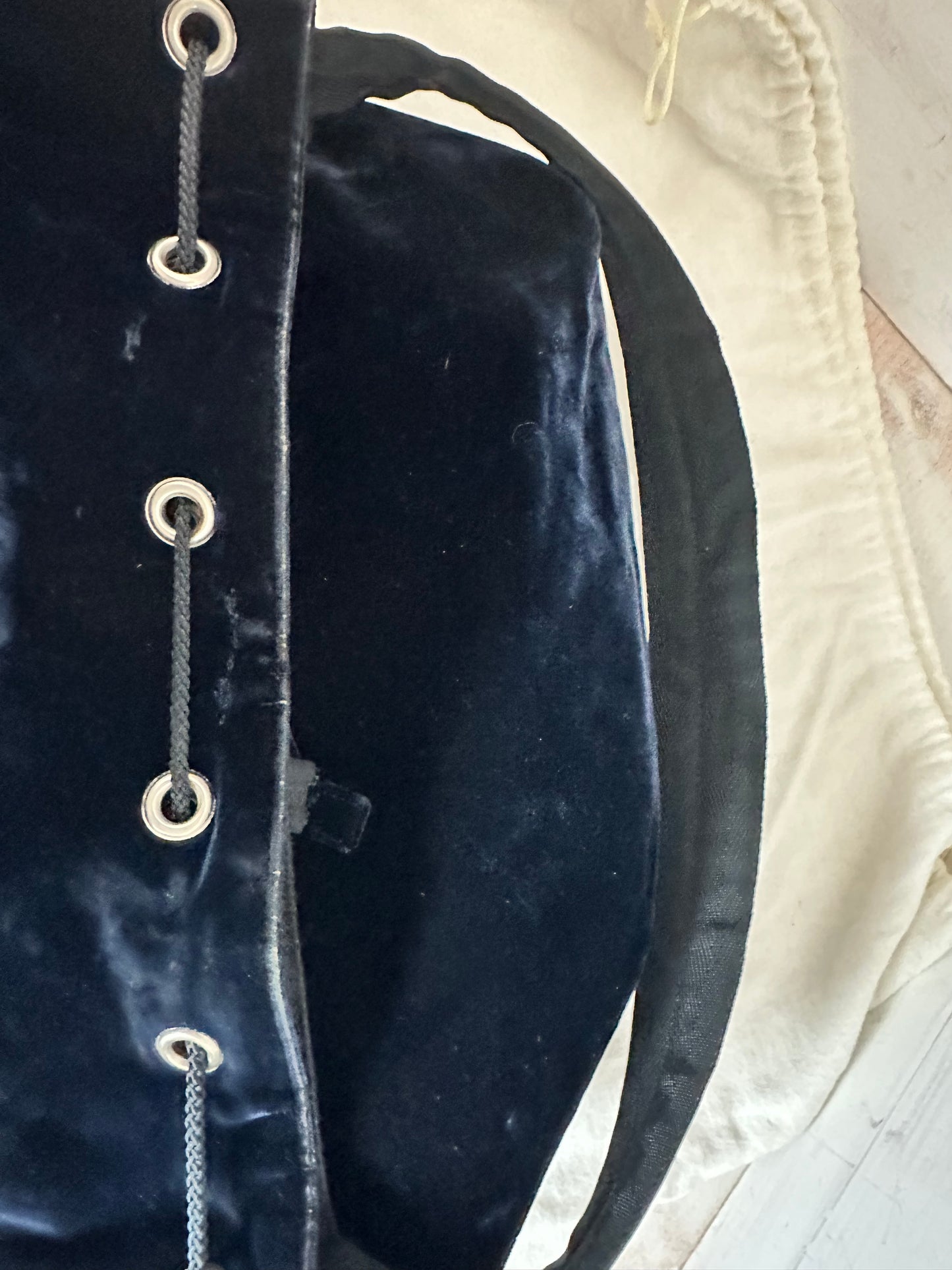 Prada Blue Velvet Velluto Sport Shoulder Bucket Bag