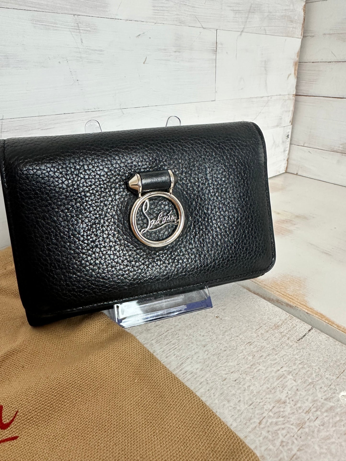 Christian Louboutin Calfskin RubyLou Trifold Wallet Black