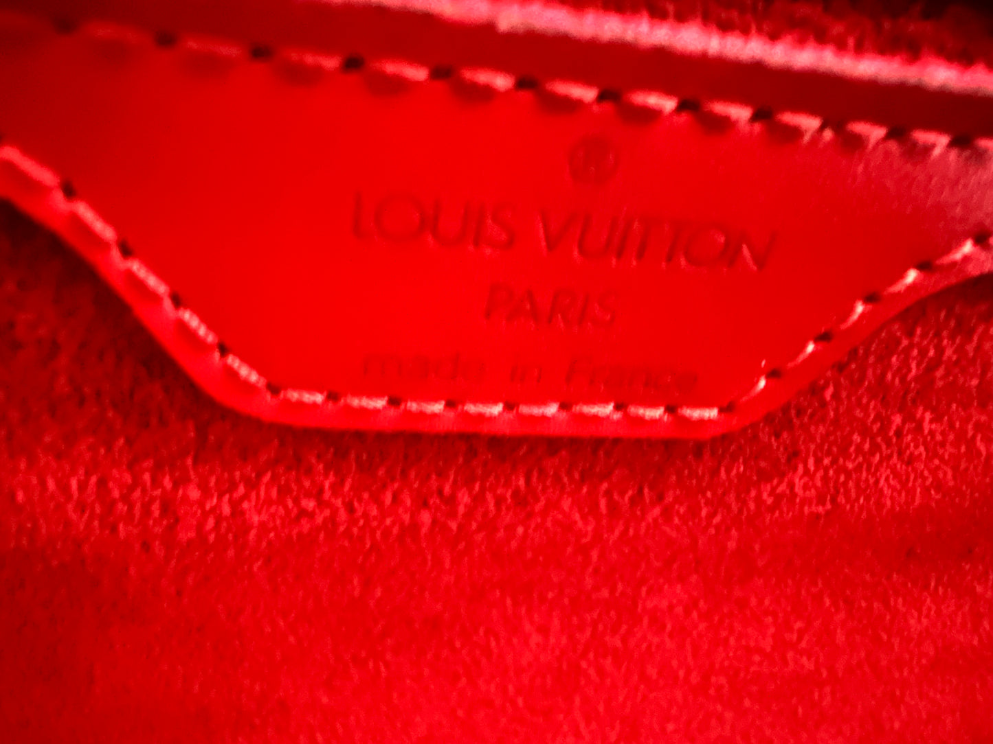 Louis Vuitton Vintage 1997 Red Epi Leather Soufflot with mini