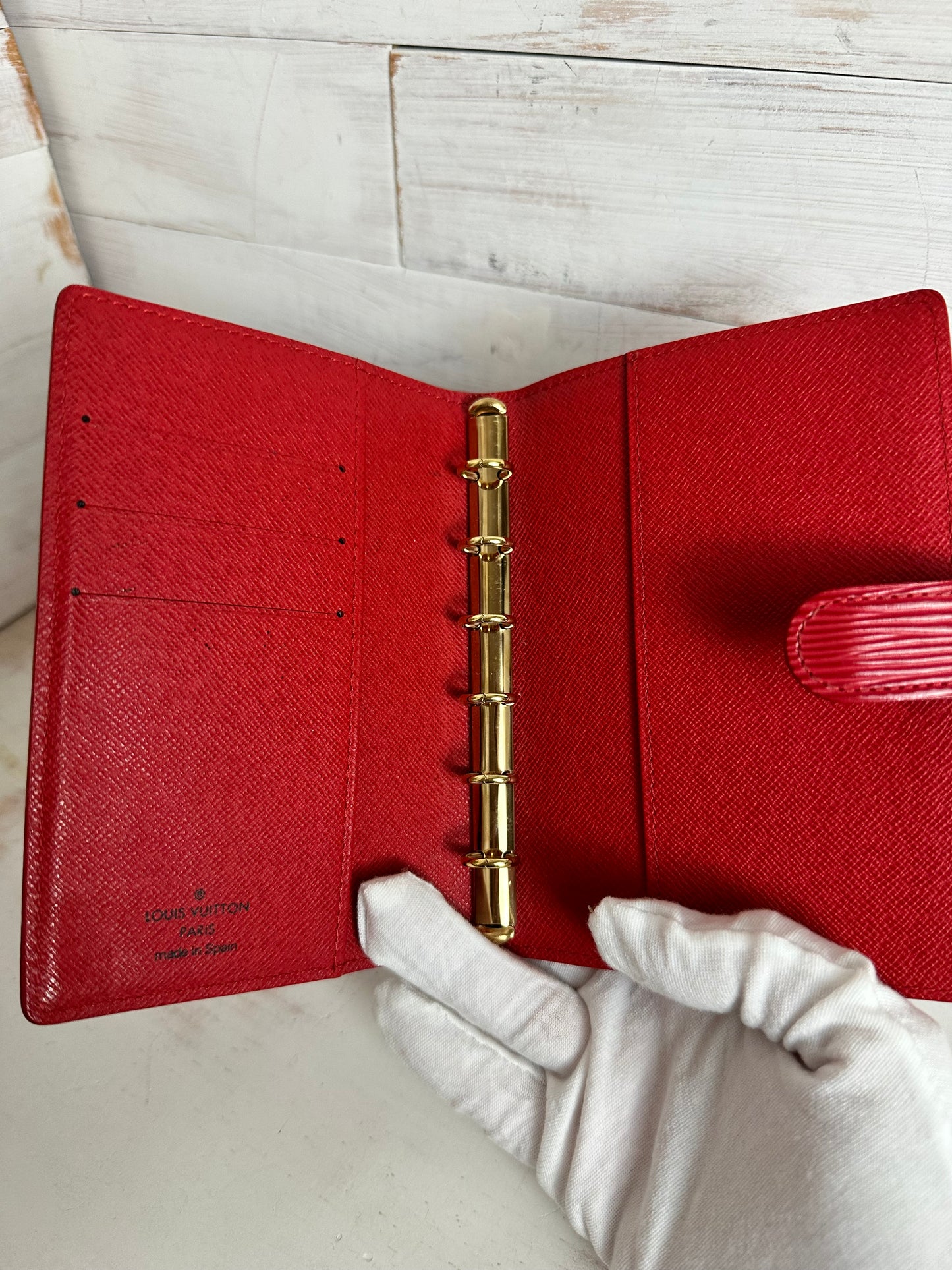Louis Vuitton Red Epi Leather Agenda/Notebook