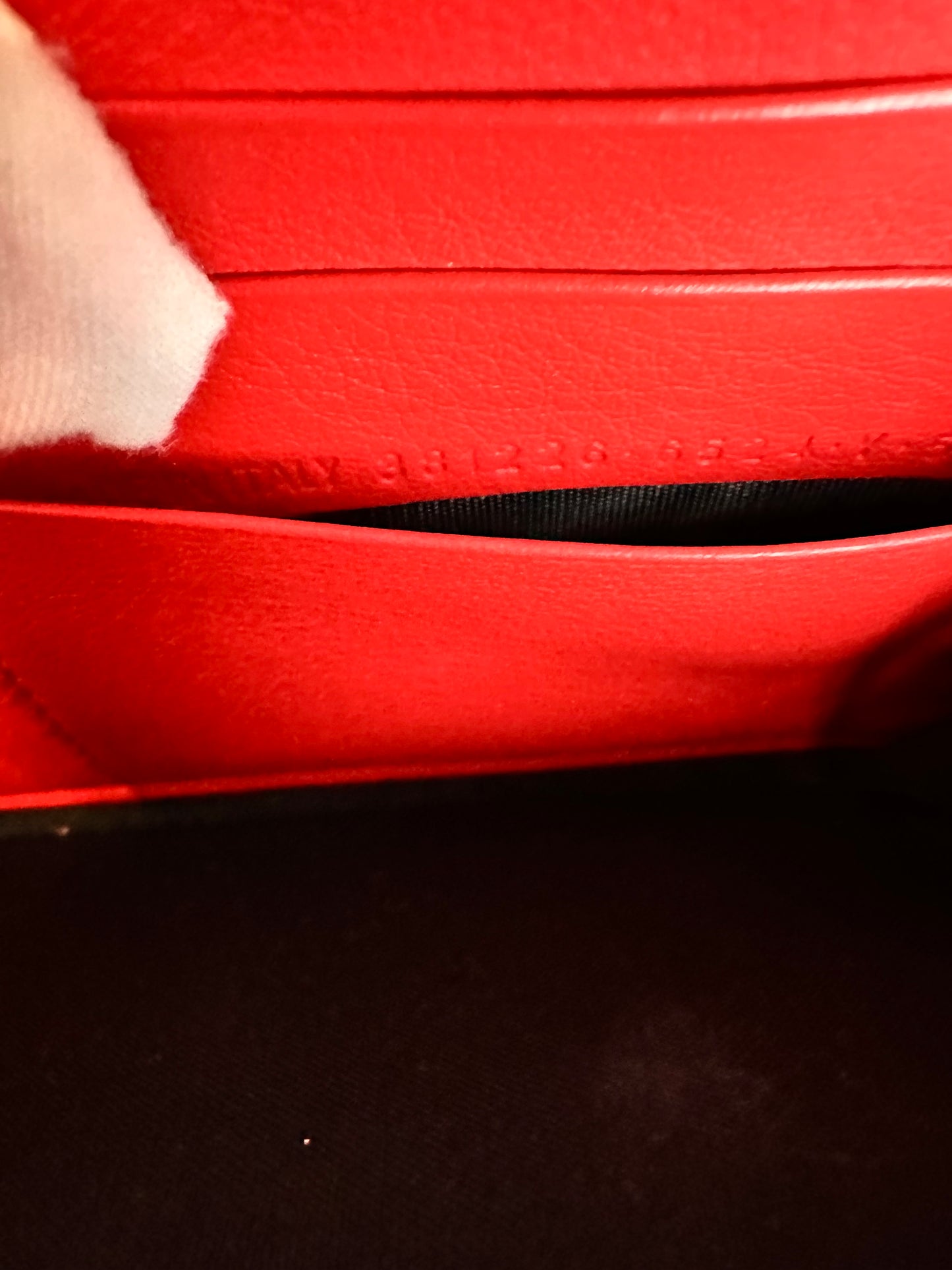 Balenciaga Papier Continental Red Leather Zip Around Wallet