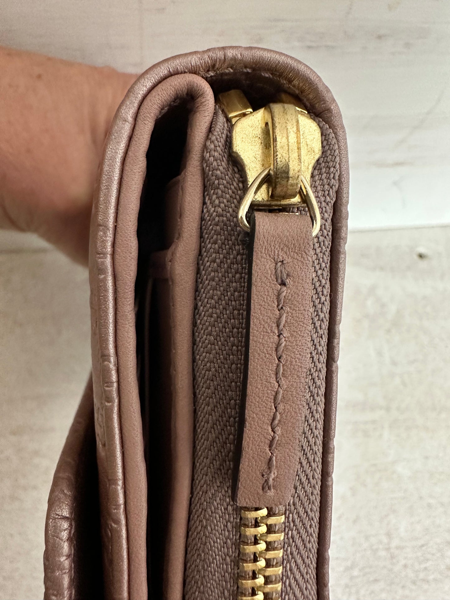 Gucci Metallic Pink Microguccissima Leather Continental Wallet