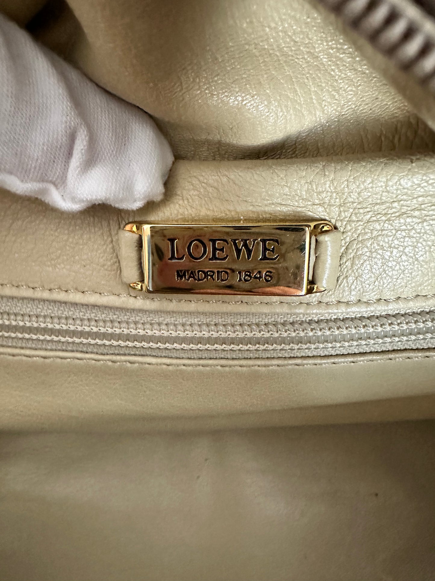 Loewe Top Handle EXOTIC Ostrich Skin Taupe
