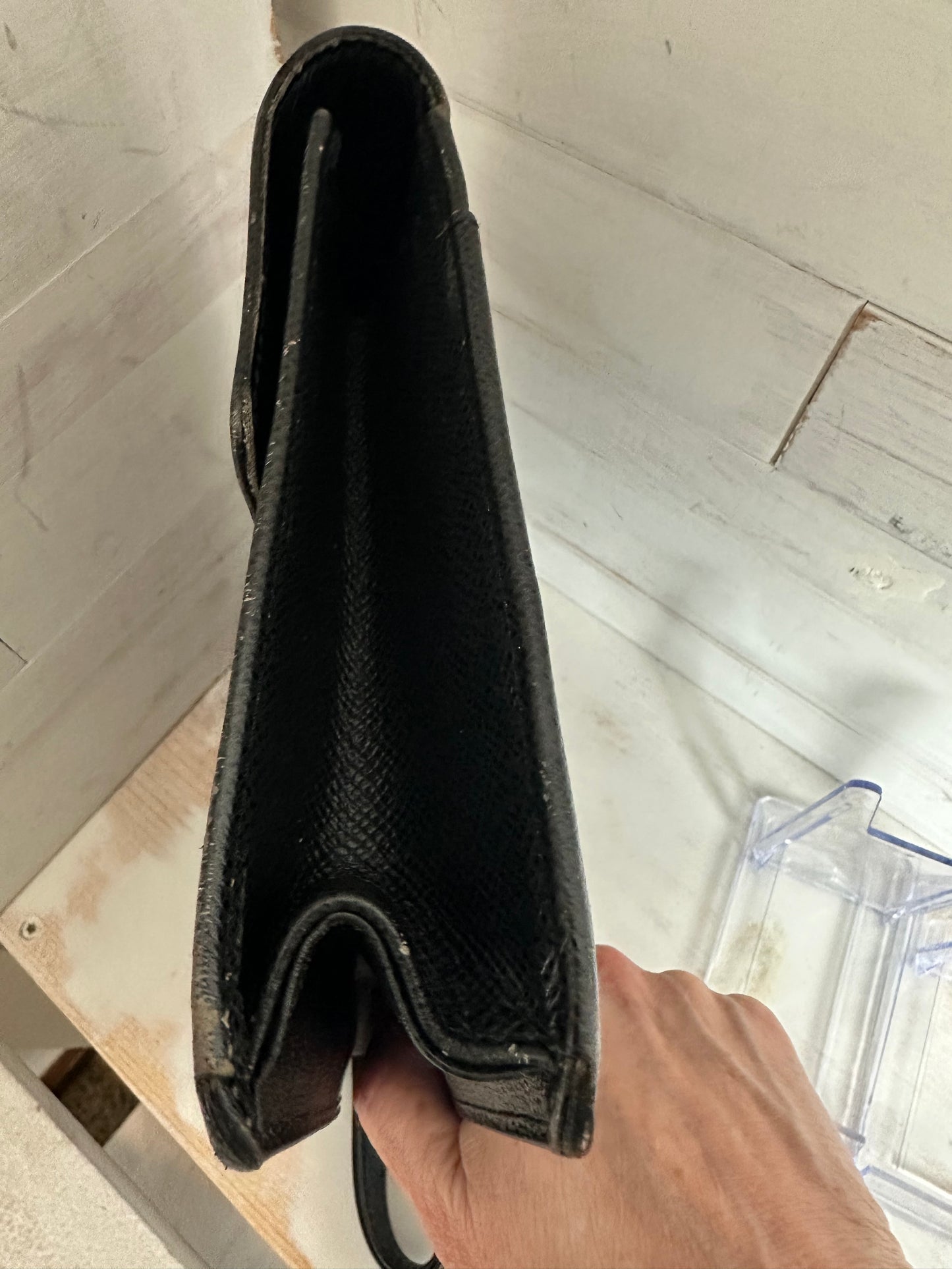 Louis Vuitton Vintage Selenga Clutch/Wristlet in Black Taiga Leather