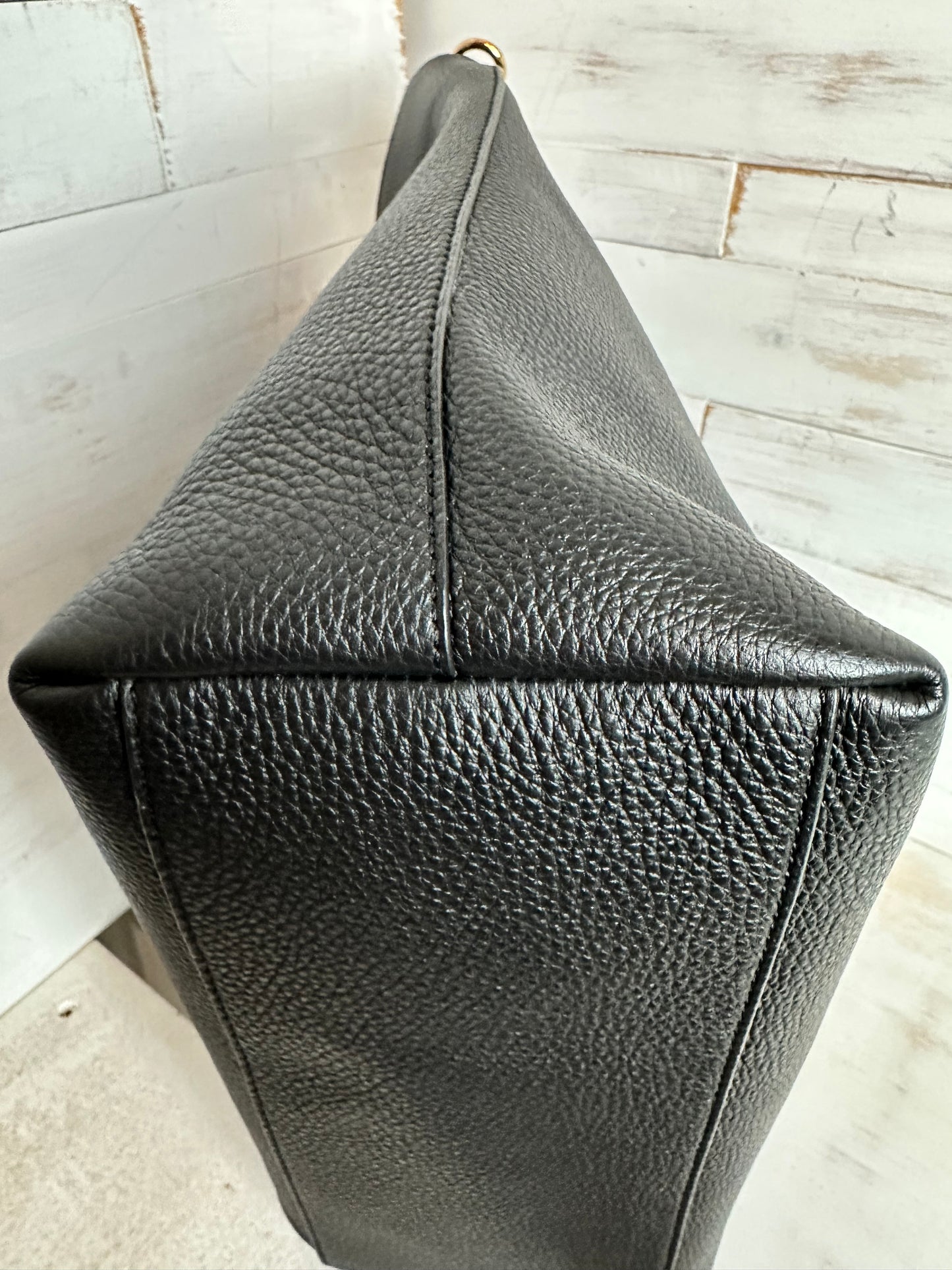 Versace New Black Leather Tote Bag with second bag