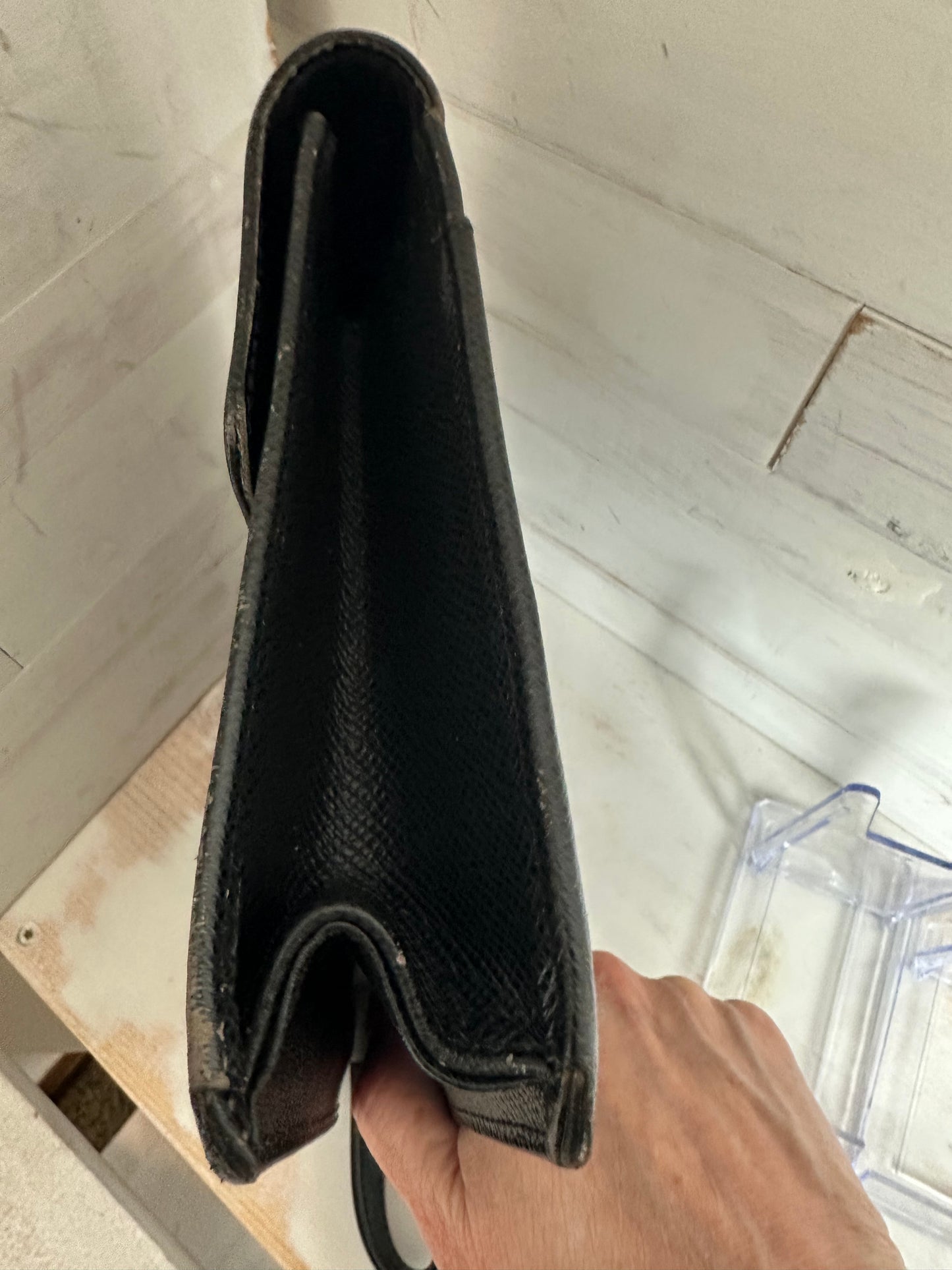 Louis Vuitton Vintage Selenga Clutch/Wristlet in Black Taiga Leather