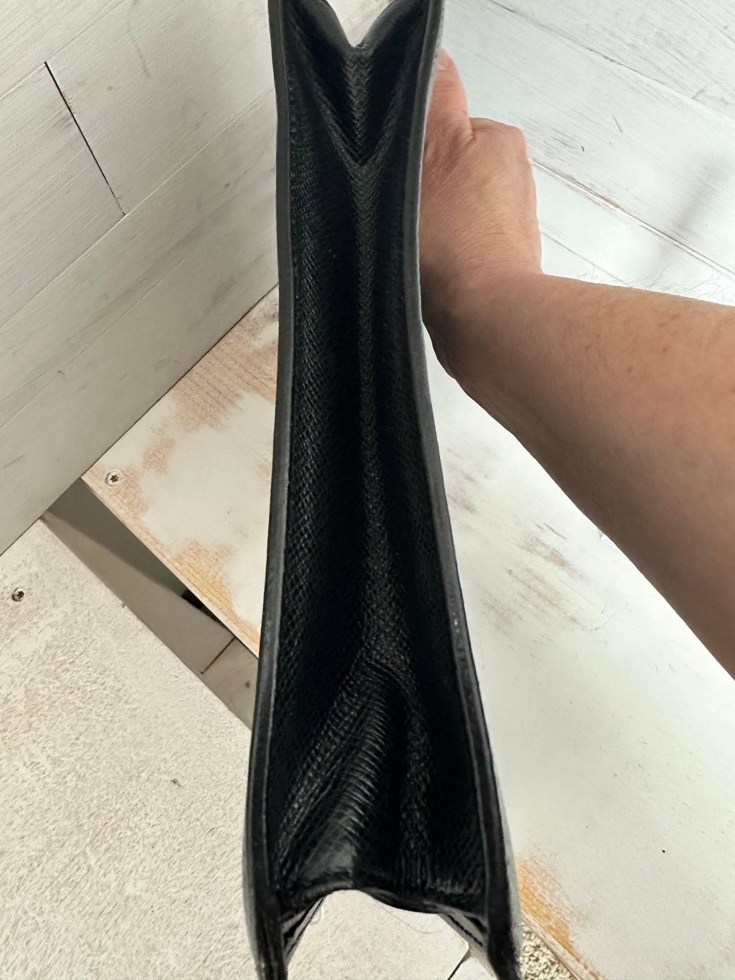 Louis Vuitton Vintage Selenga Clutch/Wristlet in Black Taiga Leather