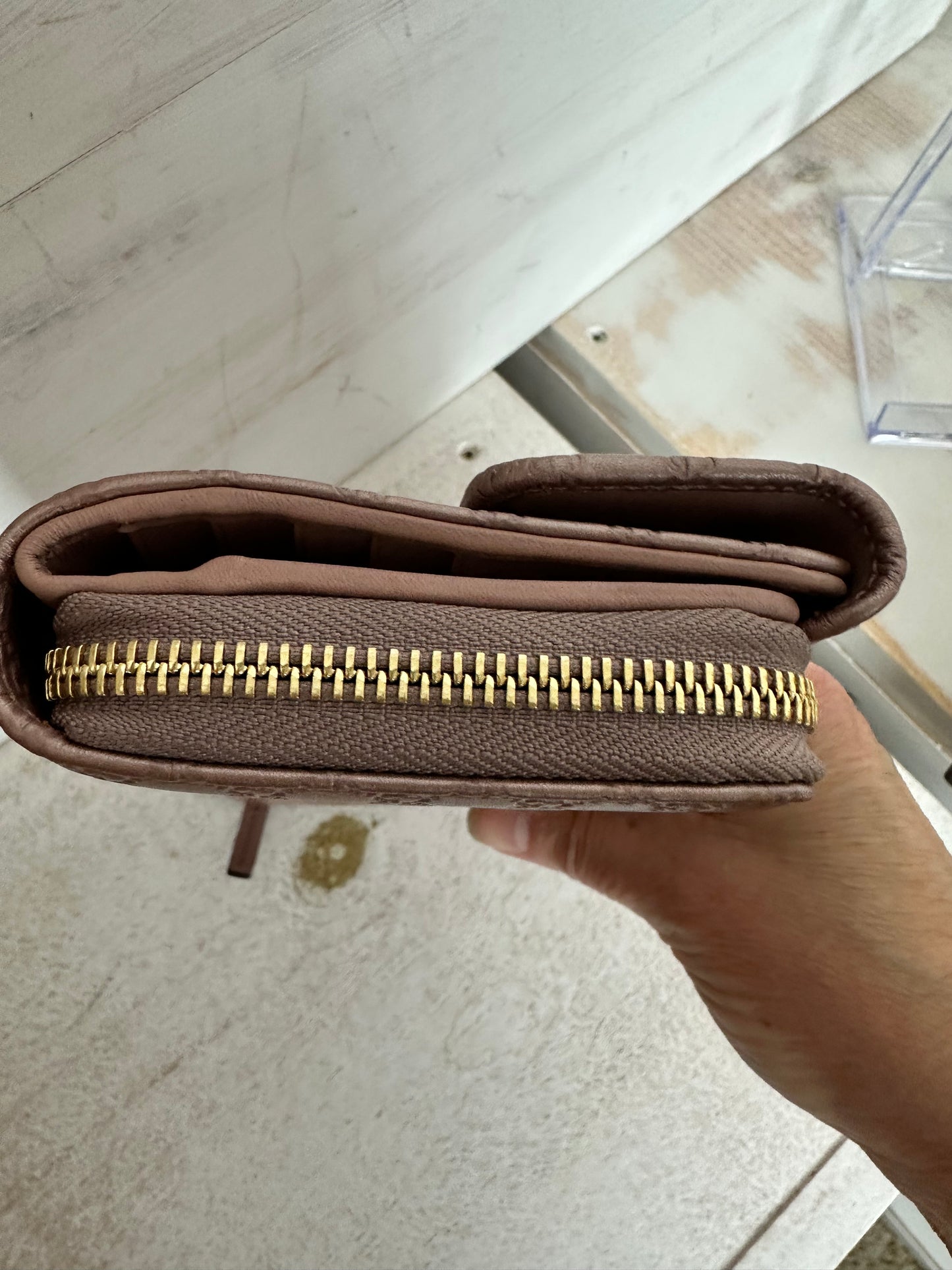 Gucci Metallic Pink Microguccissima Leather Continental Wallet