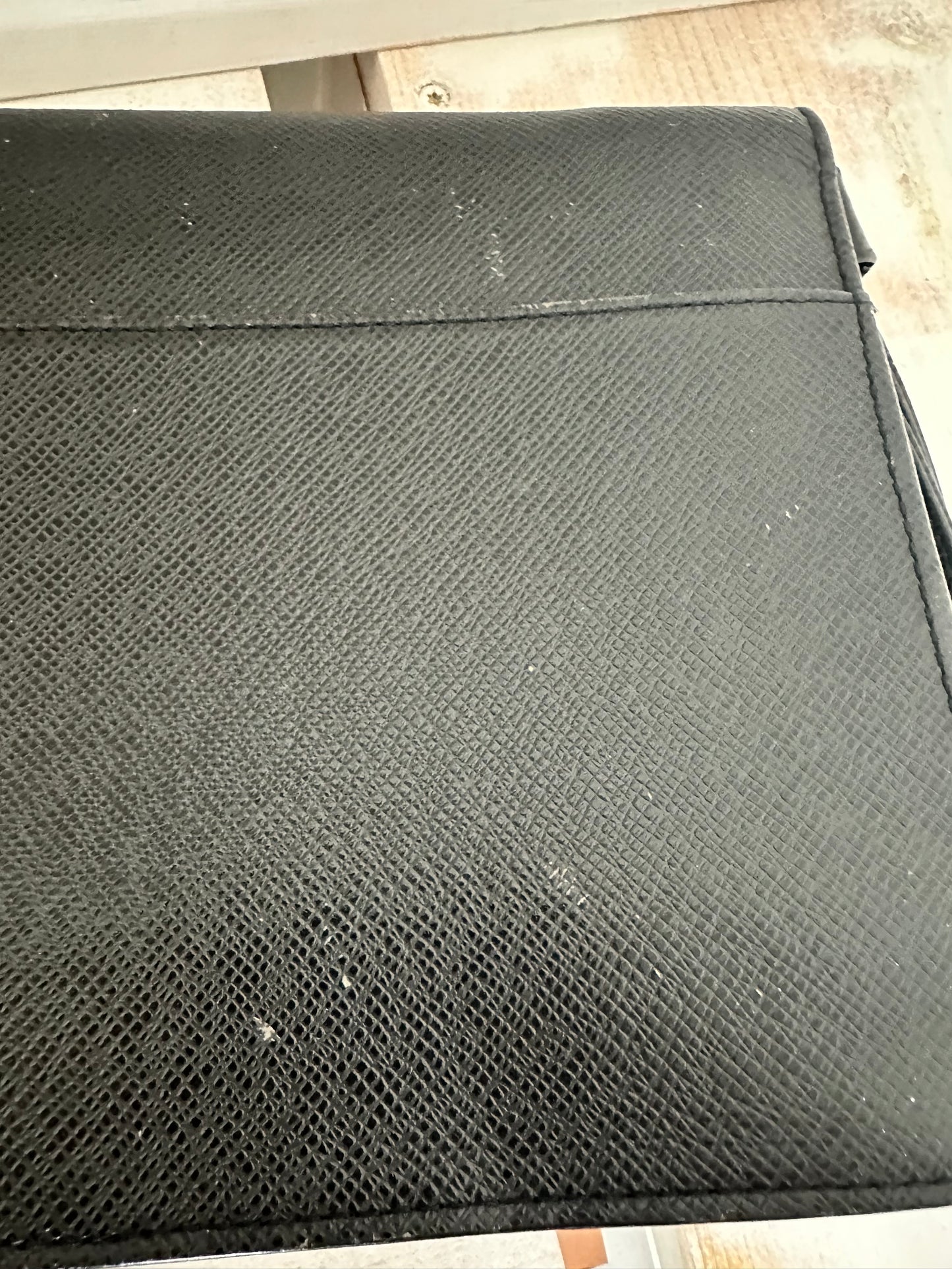 Louis Vuitton Vintage Selenga Clutch/Wristlet in Black Taiga Leather
