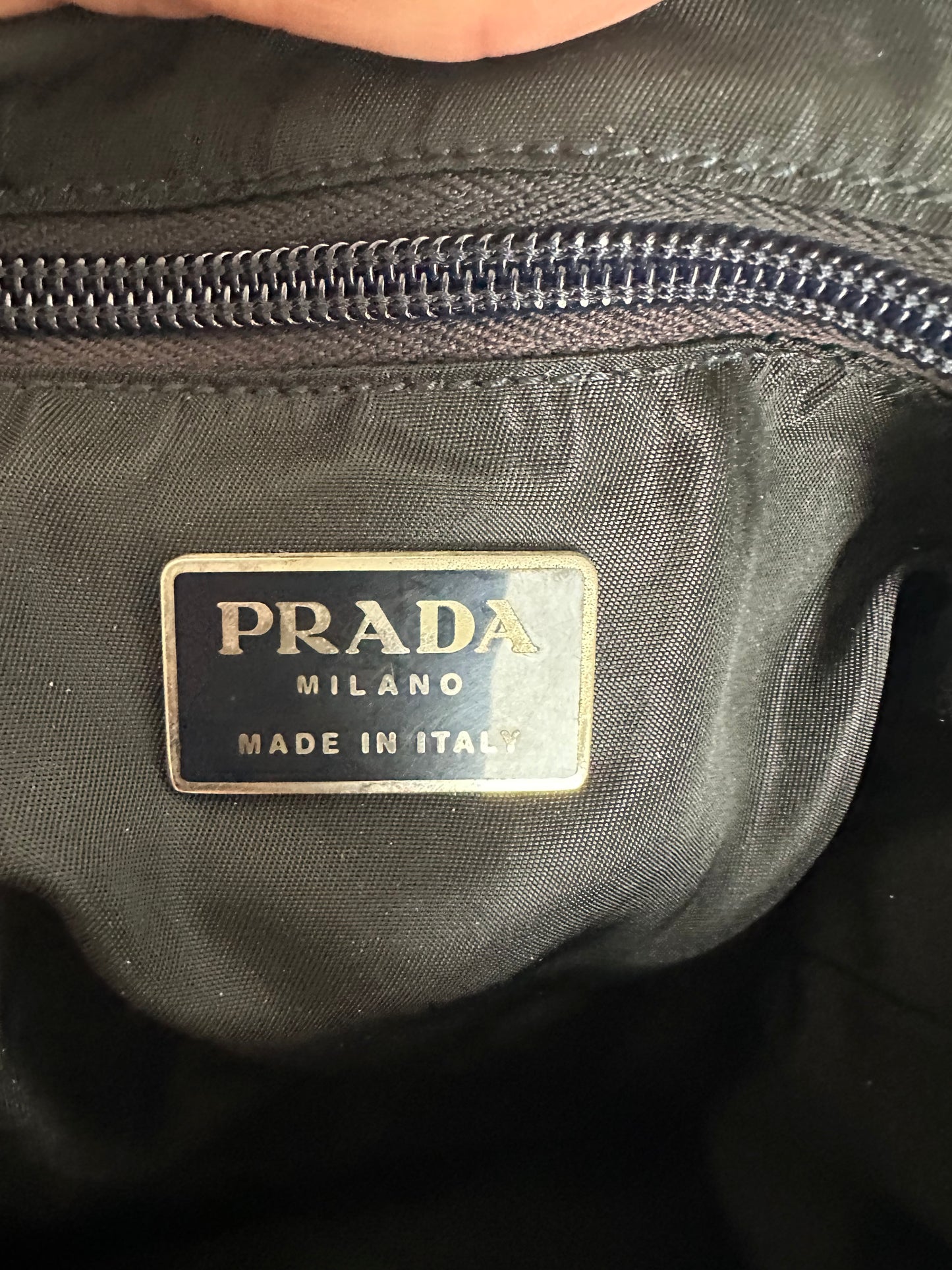 Prada Blue Velvet Velluto Sport Shoulder Bucket Bag