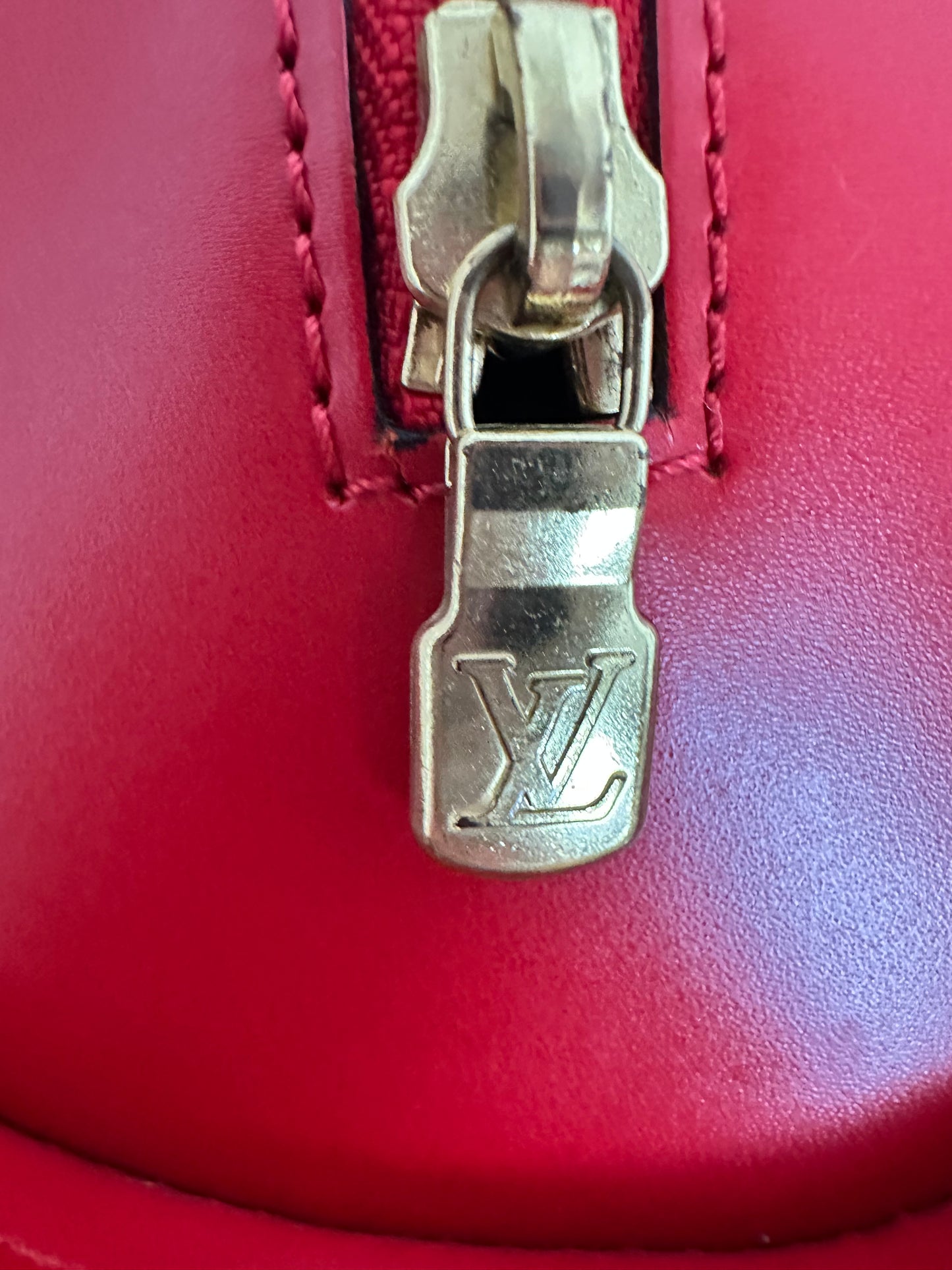 Louis Vuitton Vintage 1997 Red Epi Leather Soufflot with mini