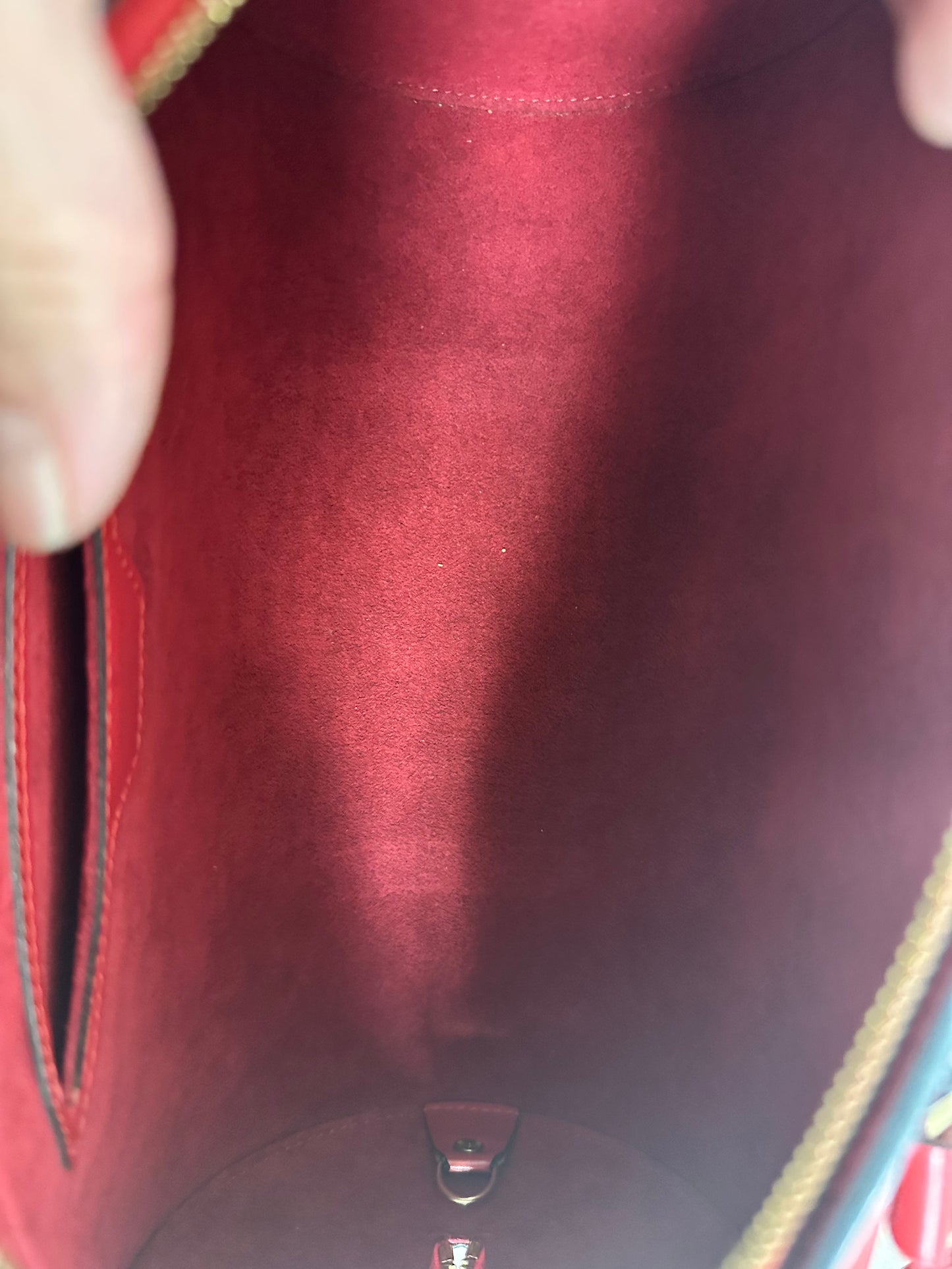 Louis Vuitton Vintage 1997 Red Epi Leather Soufflot with mini