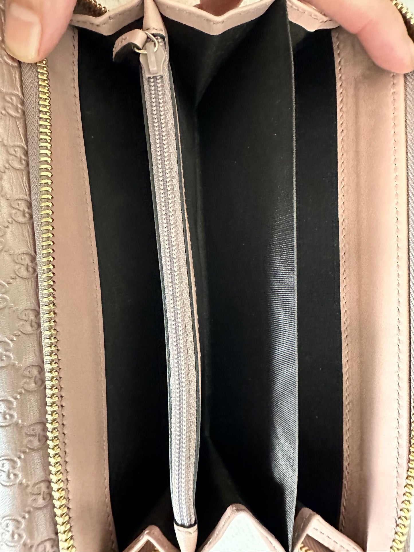 Gucci Metallic Pink Microguccissima Leather Continental Wallet