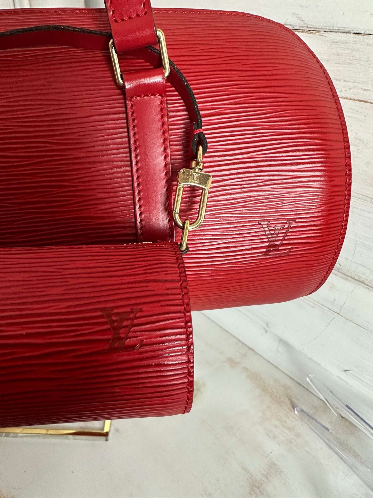 Louis Vuitton Vintage 1997 Red Epi Leather Soufflot with mini