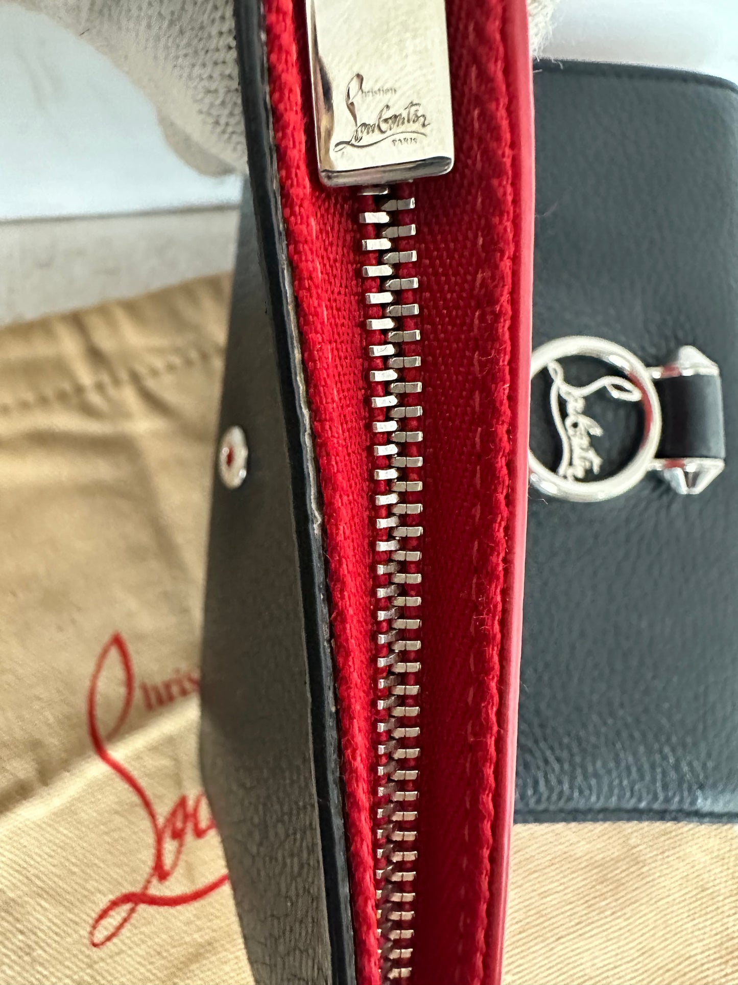 Christian Louboutin Calfskin RubyLou Trifold Wallet Black