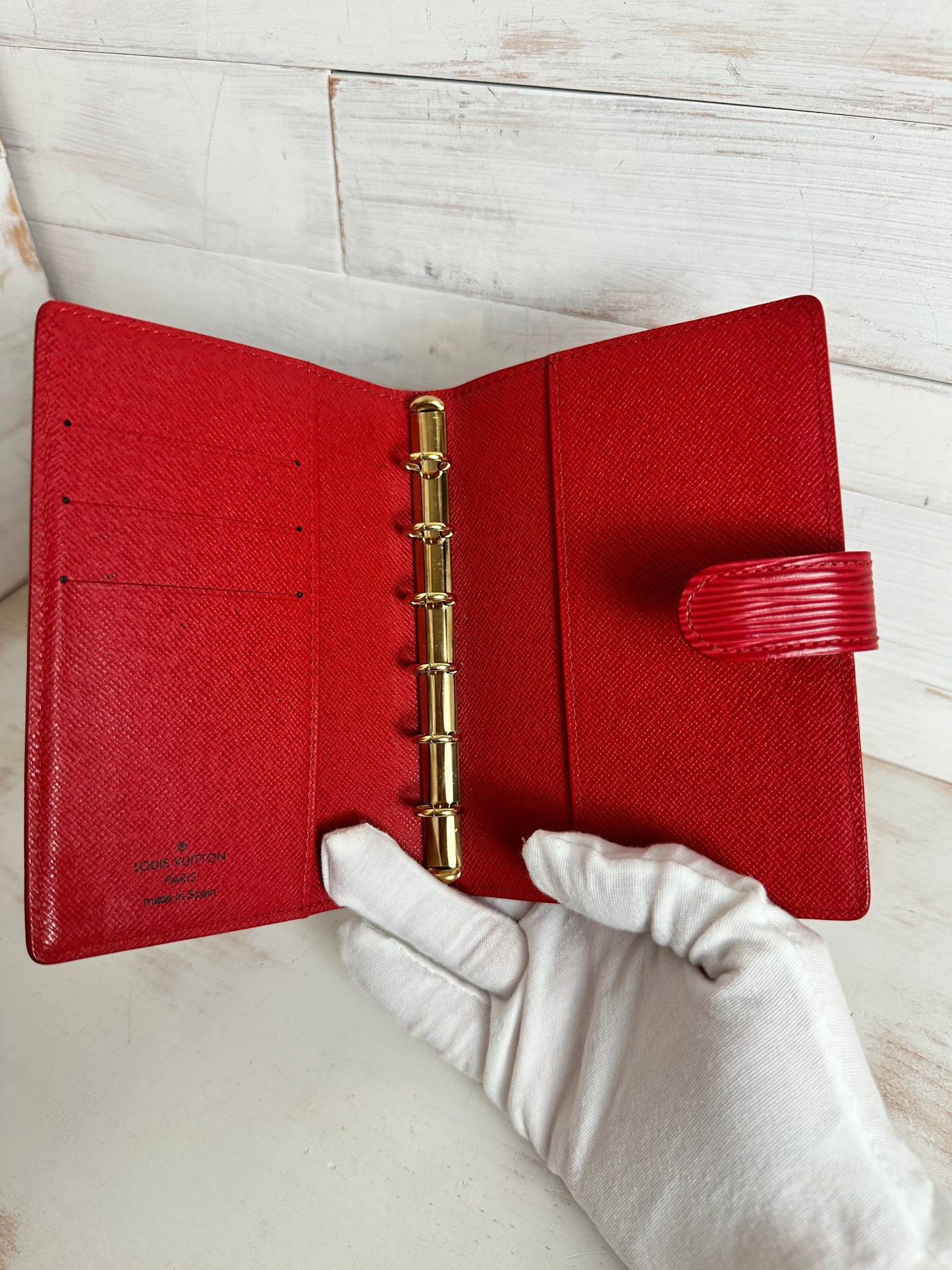 Louis Vuitton Red Epi Leather Agenda/Notebook