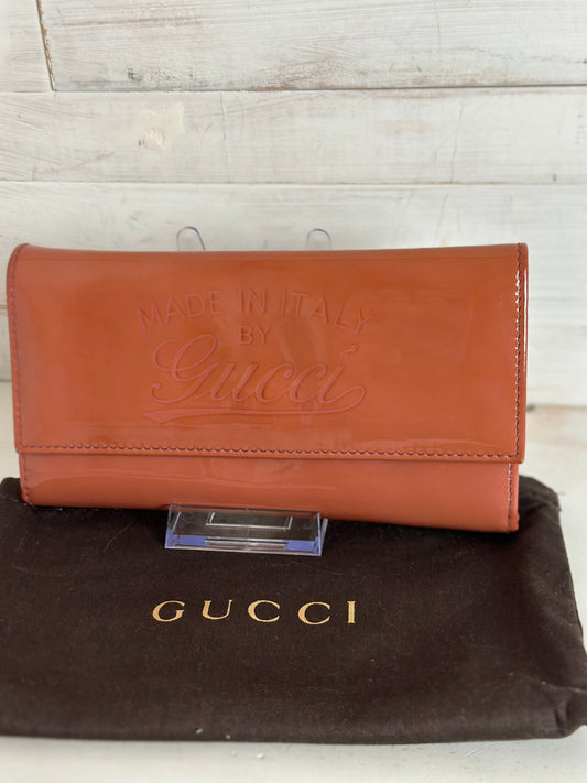 Gucci Pink Patent Leather Long Wallet
