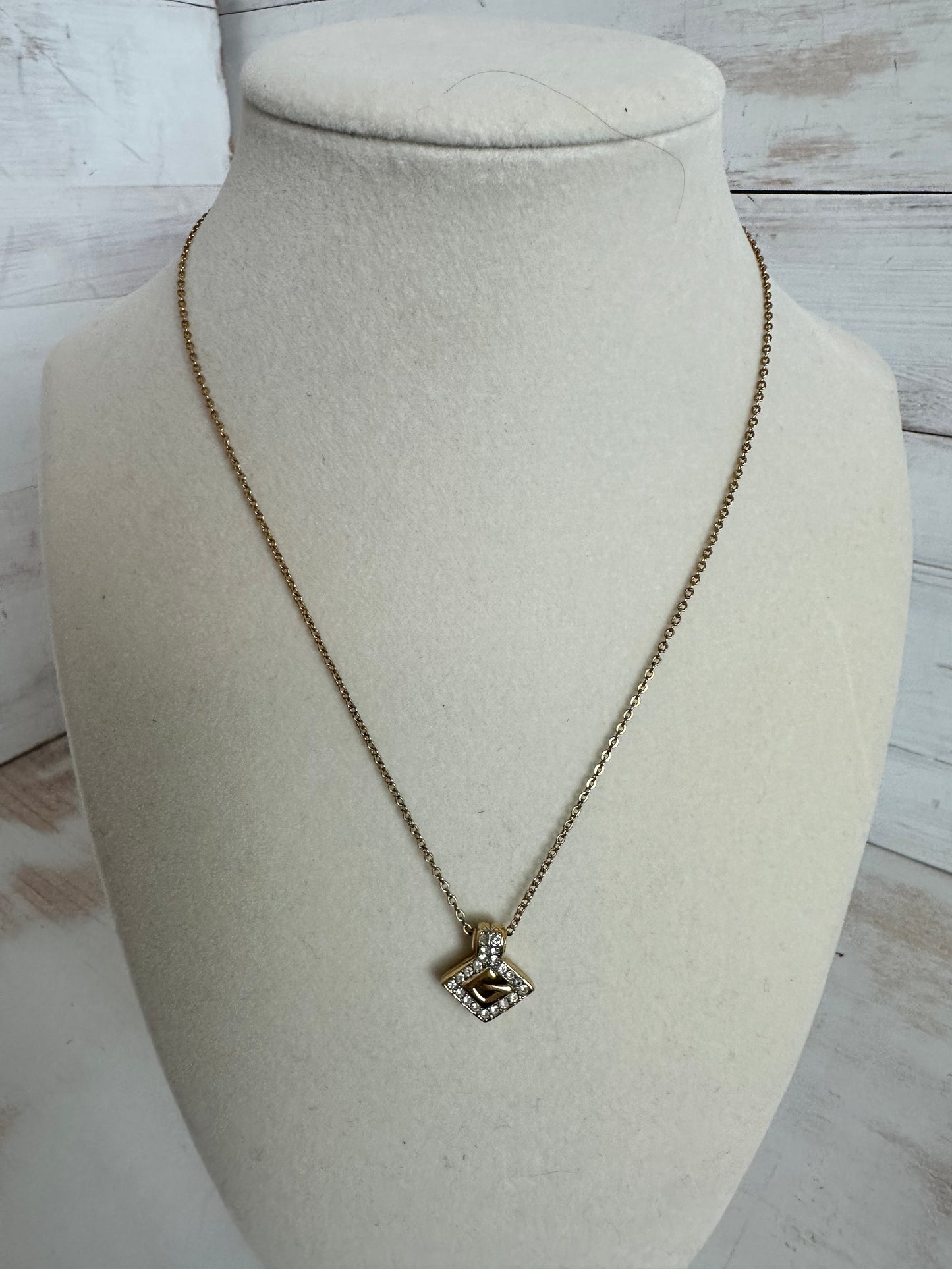 Givenchy G gold tone/rhinestone necklace