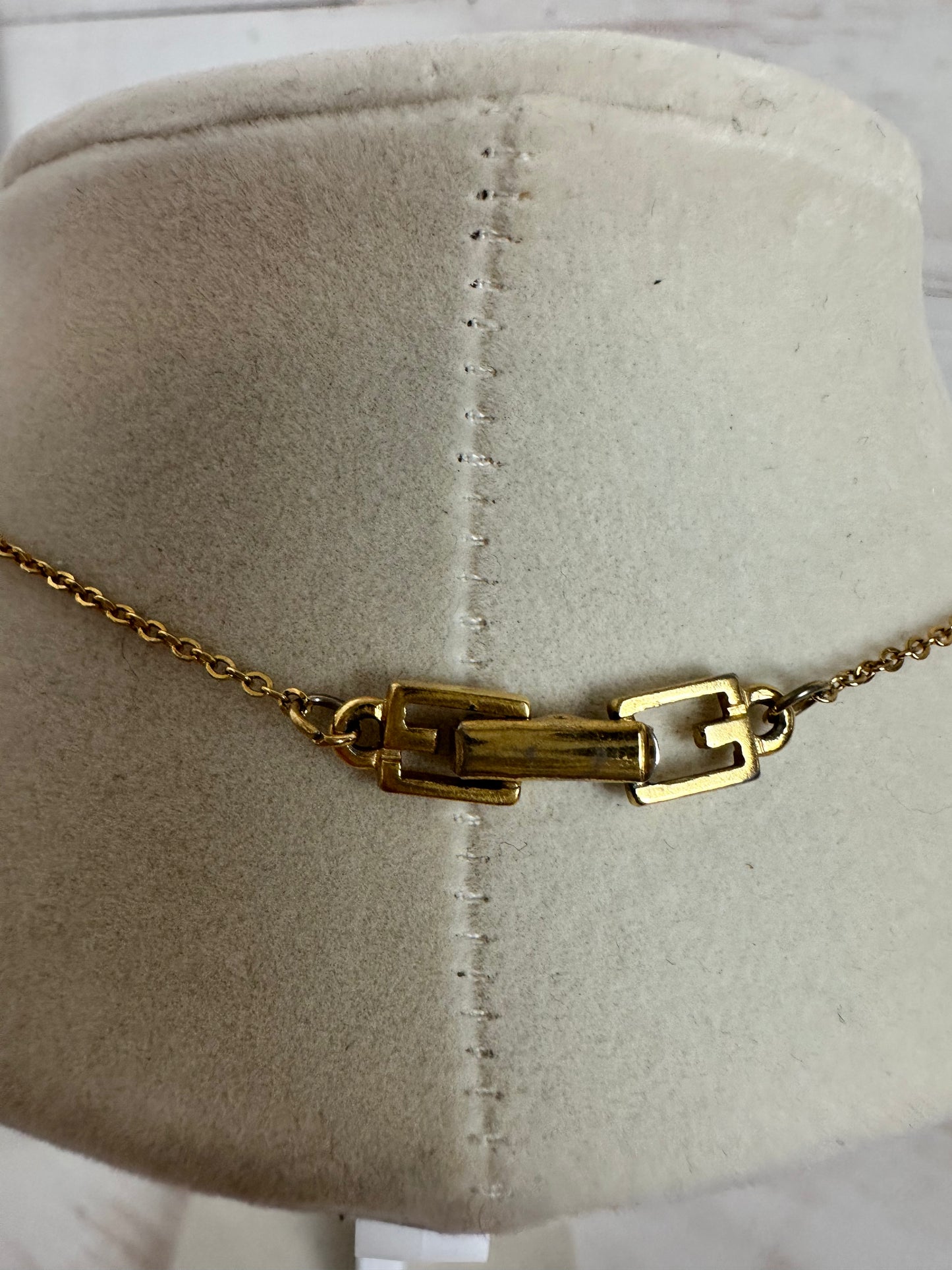 Givenchy G gold tone/rhinestone necklace