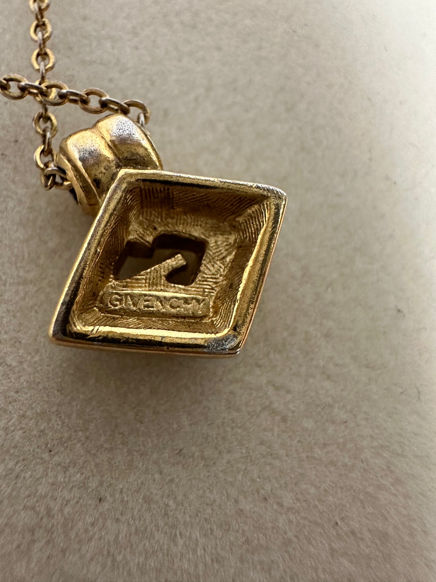 Givenchy G gold tone/rhinestone necklace