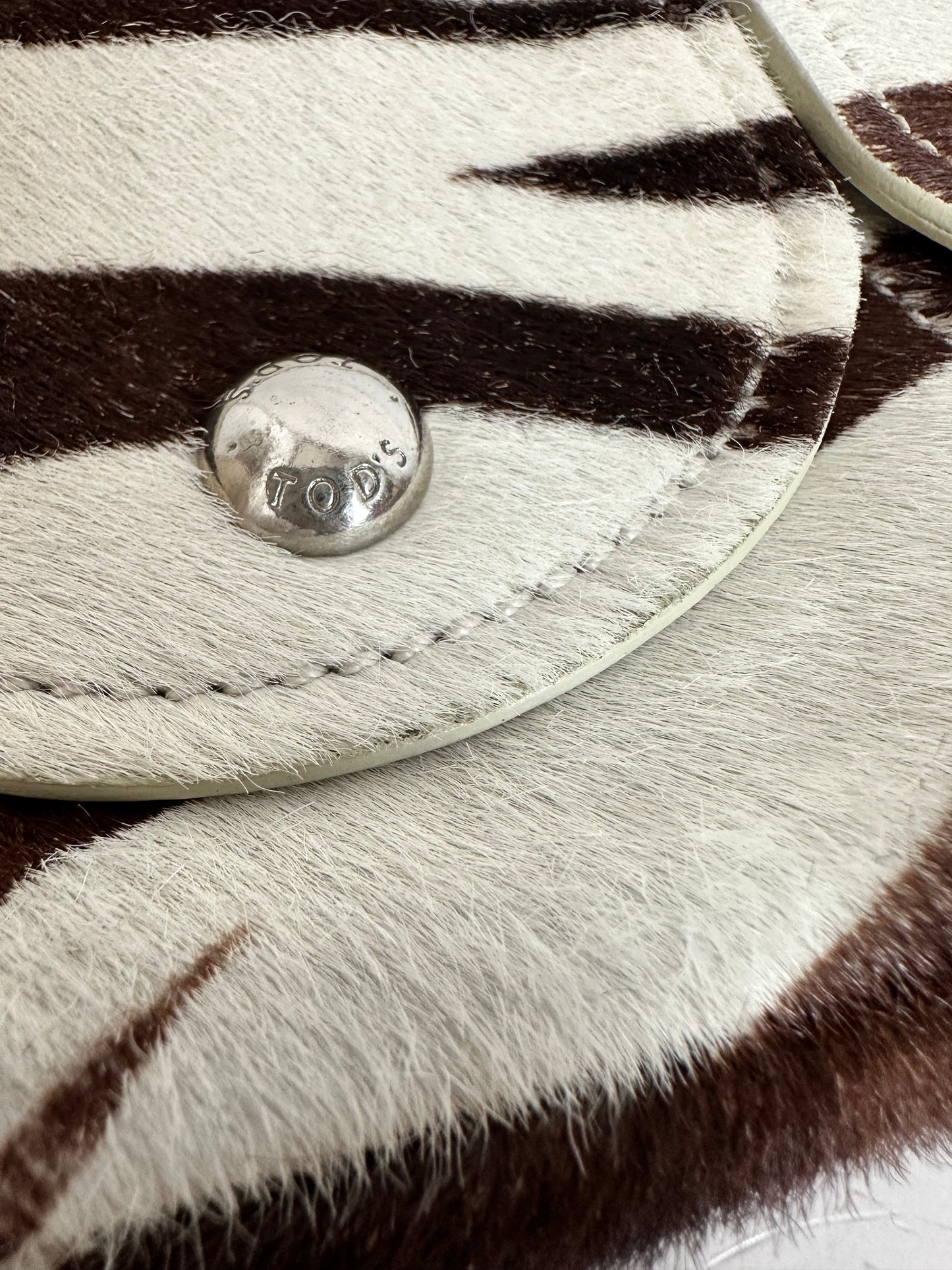 Rare Vintage Tod’s Pony Hair Zebra Shoulder Bag/Wristlet