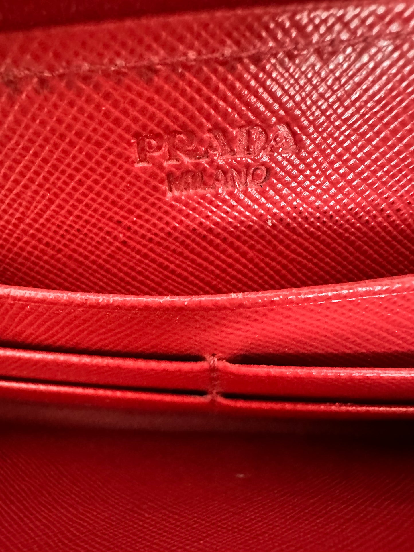 Prada Saffiano Fiocco Bow Long Zip Around Wallet - Peonia Pink