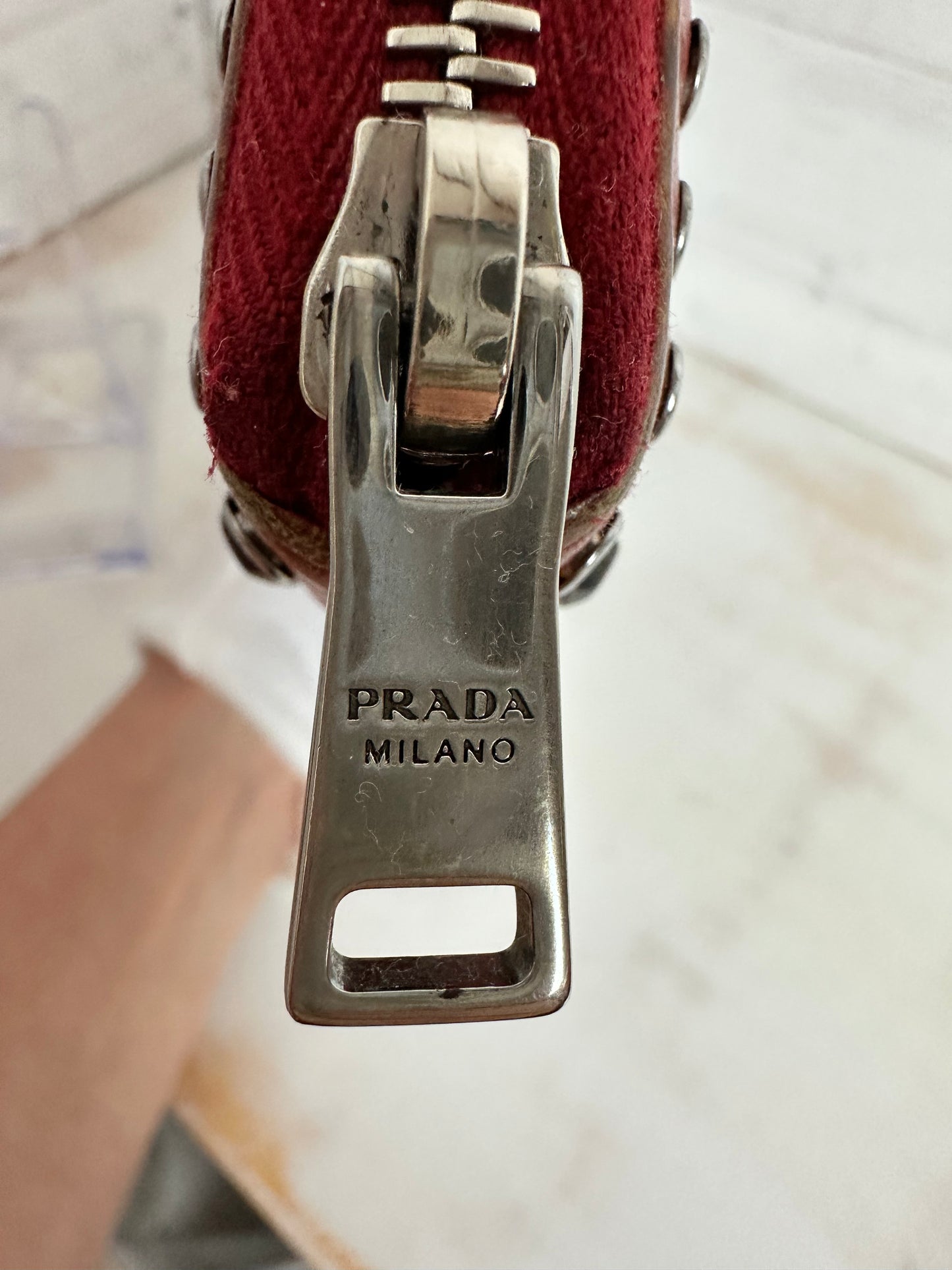 Prada RARE Red Studded Long Wallet