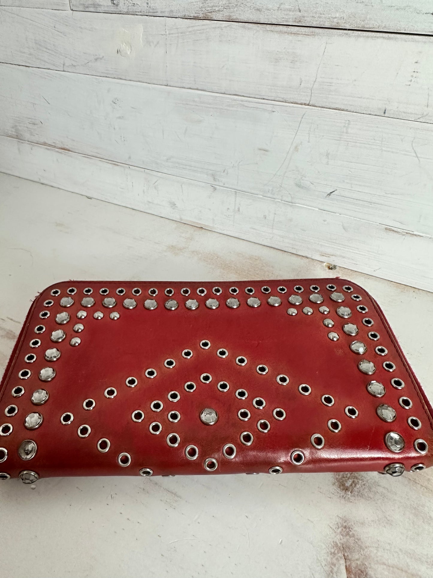 Prada RARE Red Studded Long Wallet