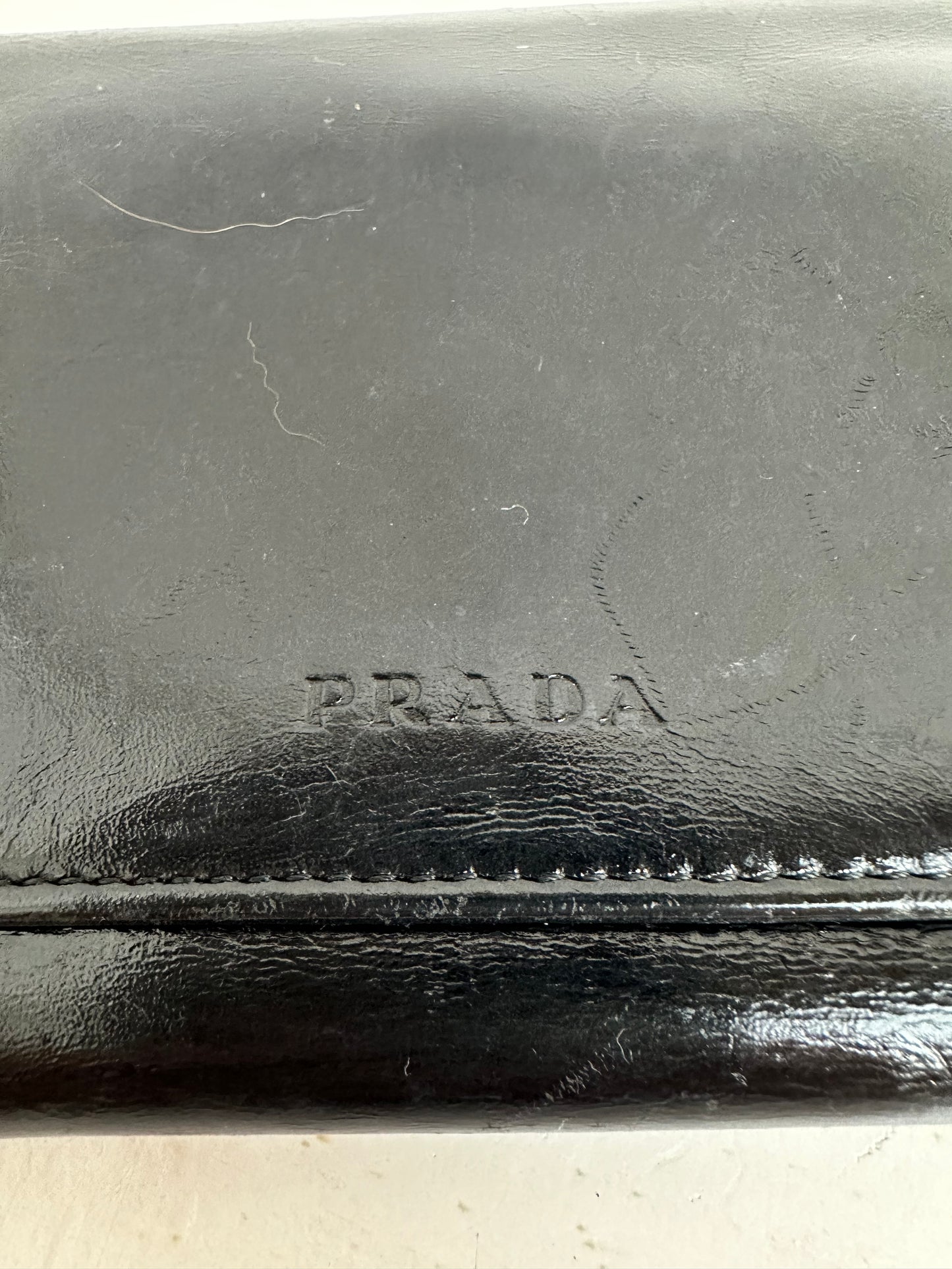 Prada Black Leather Compact Trifold