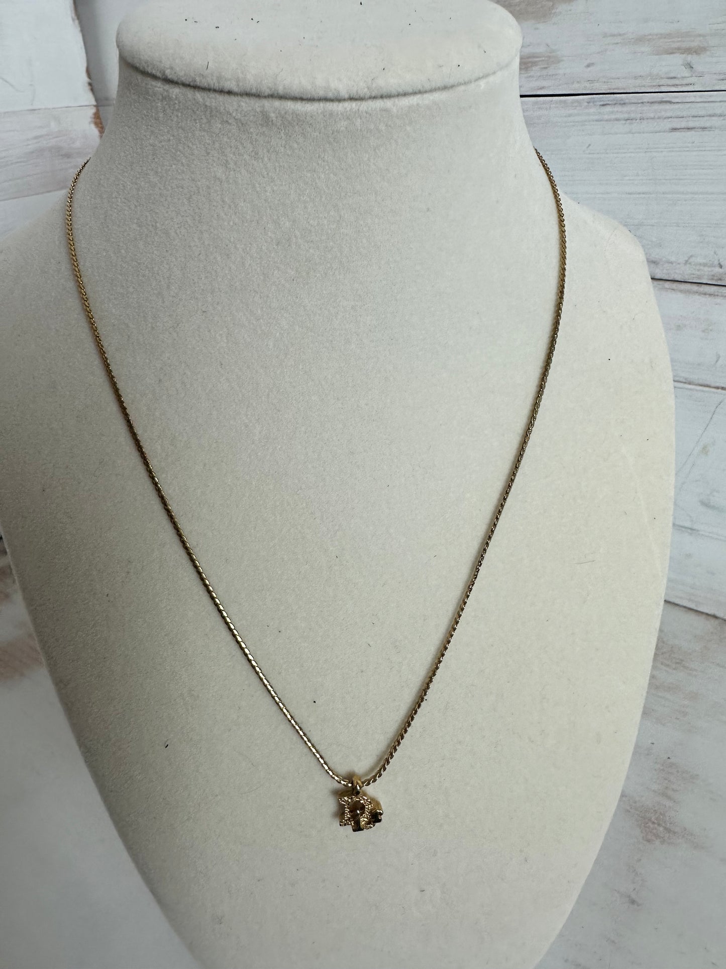 Golden Dior Logo Pendant Necklace
