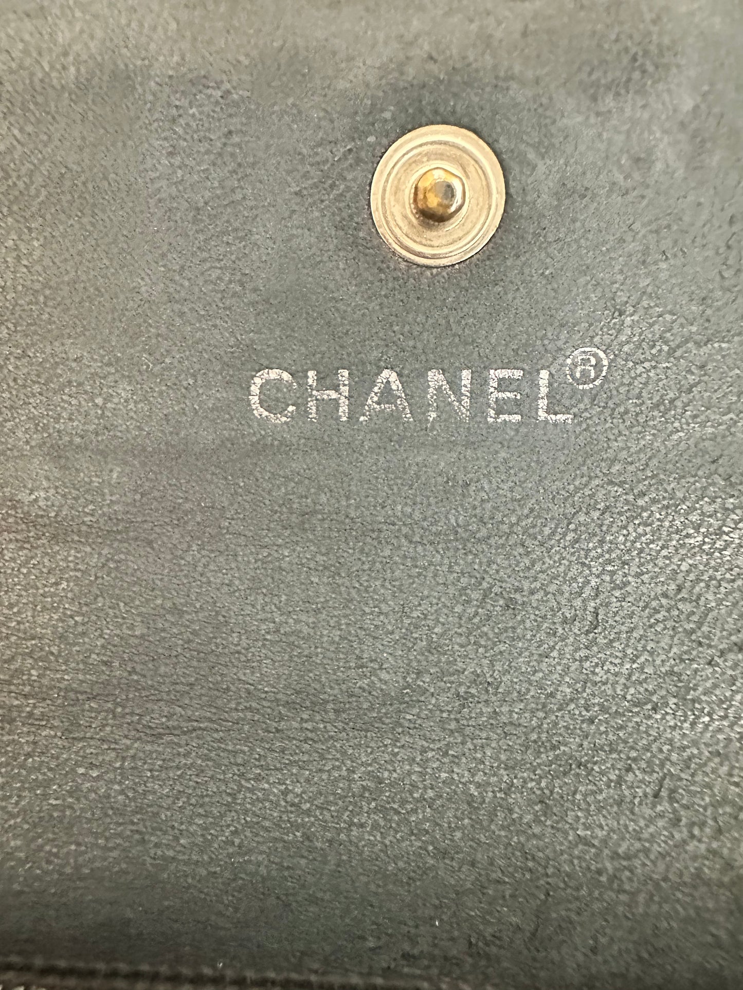 Chanel VINTAGE Patent Black Leather Chocolate Bar Wallet