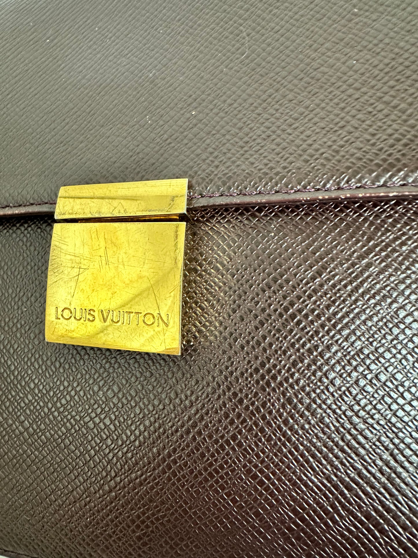 Louis Vuitton Taiga Brown Selenga Clutch/Wristlet