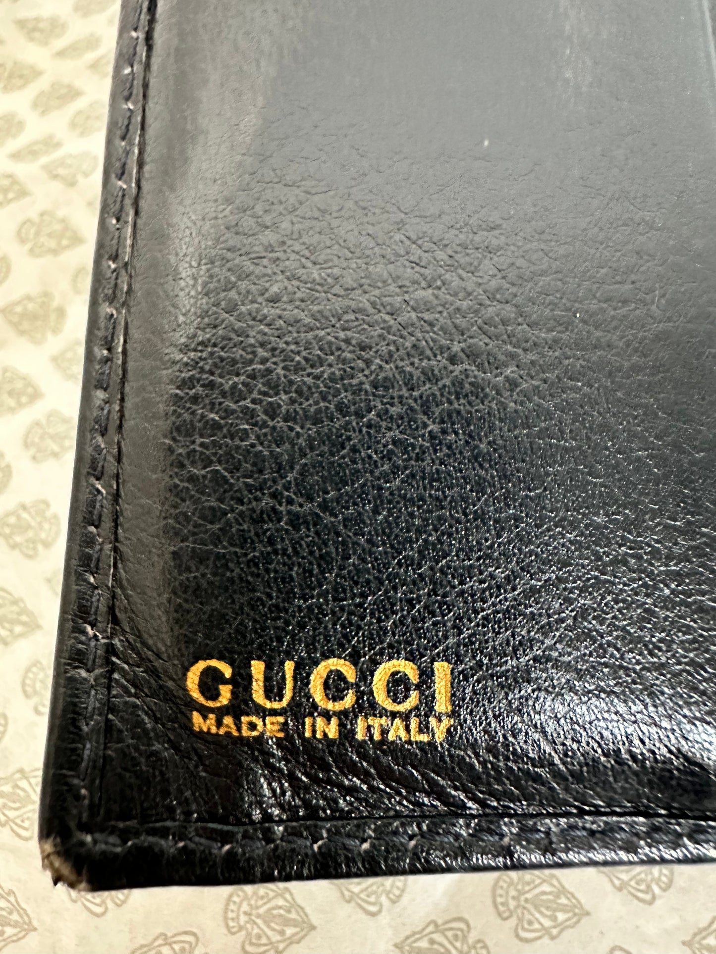 Gucci Vintage Calfskin Black Bifold Wallet