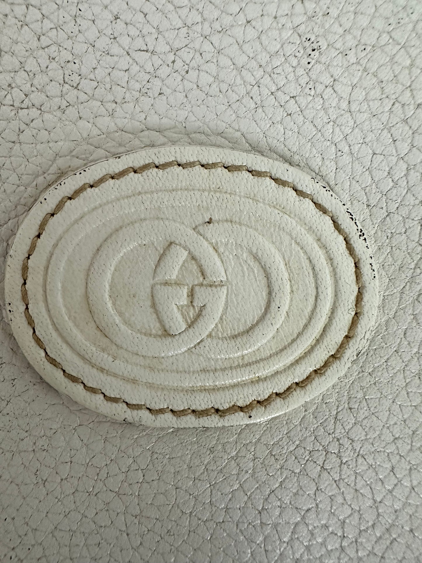 Gucci RARE Vintage Canteen White Leather Shoulder/Crossbody