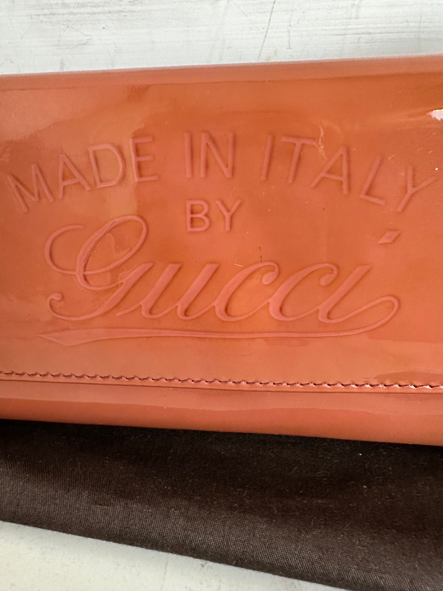 Gucci Pink Patent Leather Long Wallet