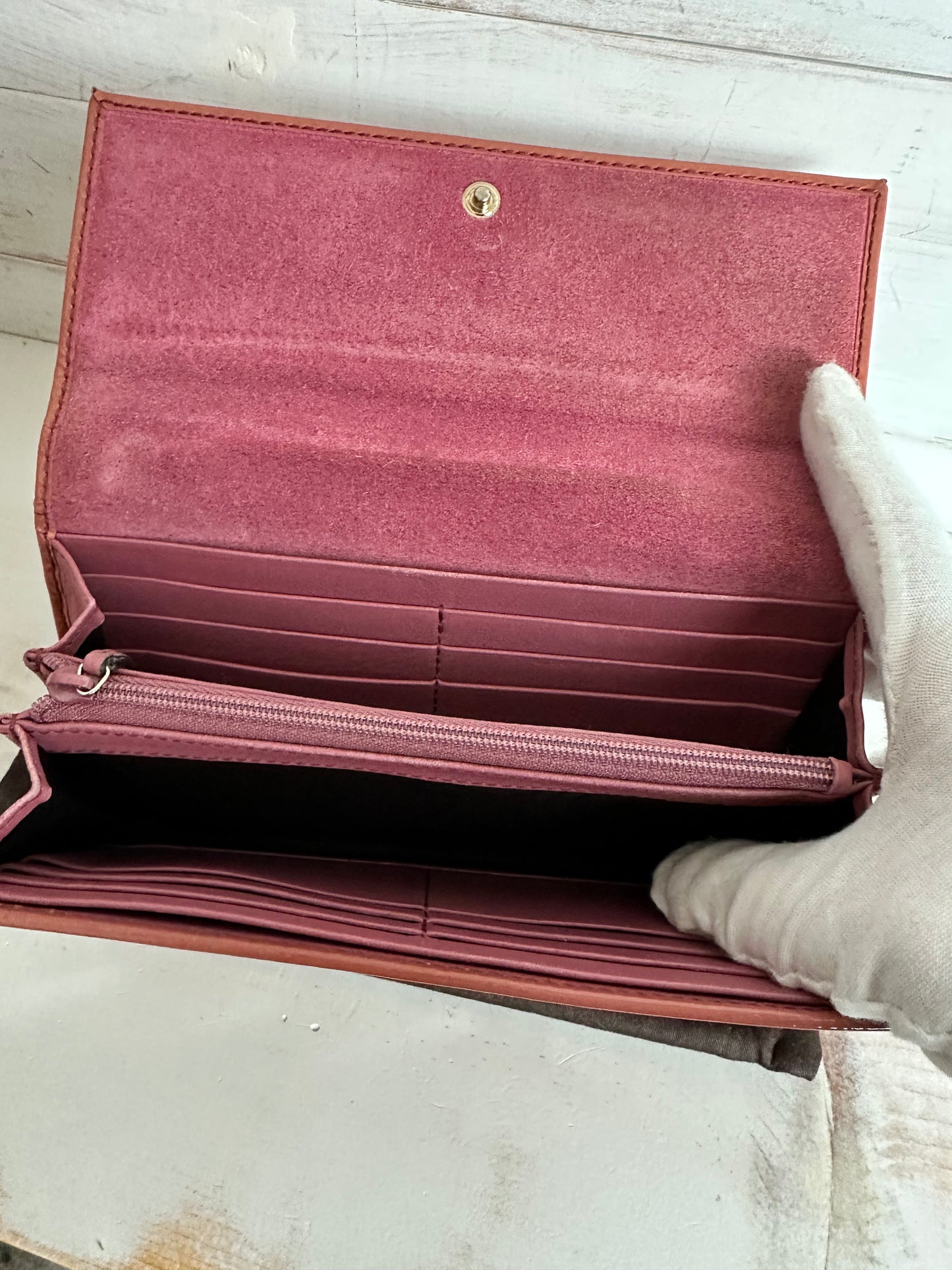 Gucci Pink Patent Leather Long Wallet