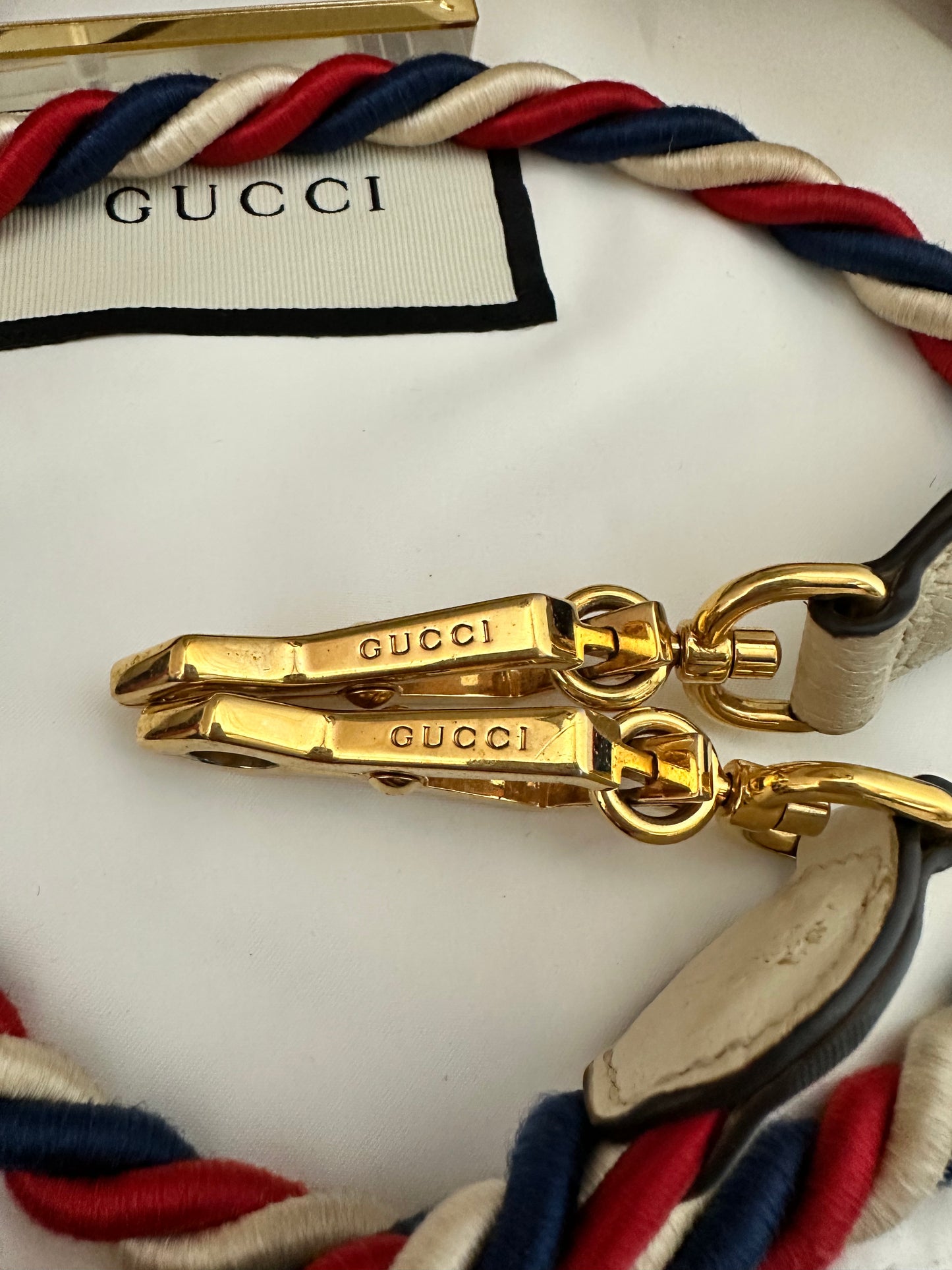 Gucci Mini Sylvie Bee in Cream Leather