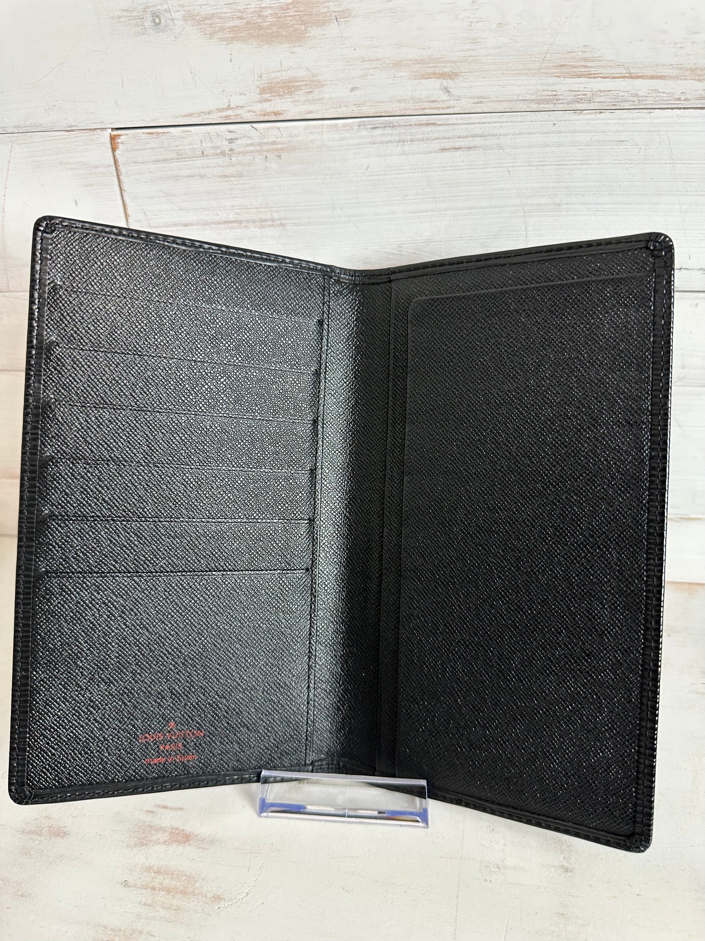 Louis Vuitton Black Epi Porte Chequier Cartes Credit/Checkbook Wallet
