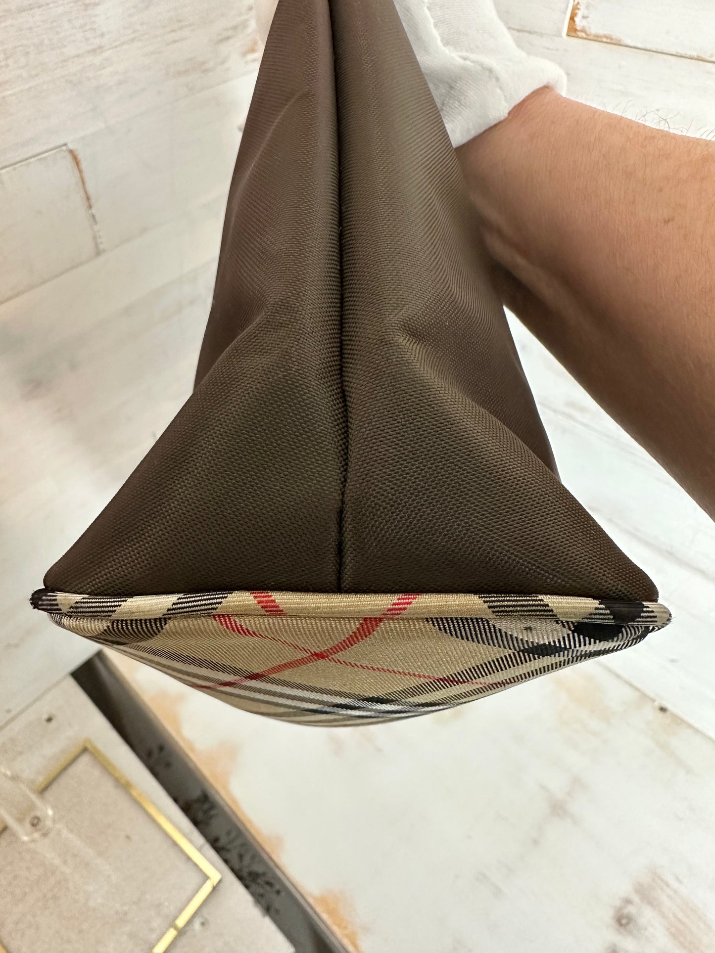 Burberry Blue Label Brown and House Check Tote Bag