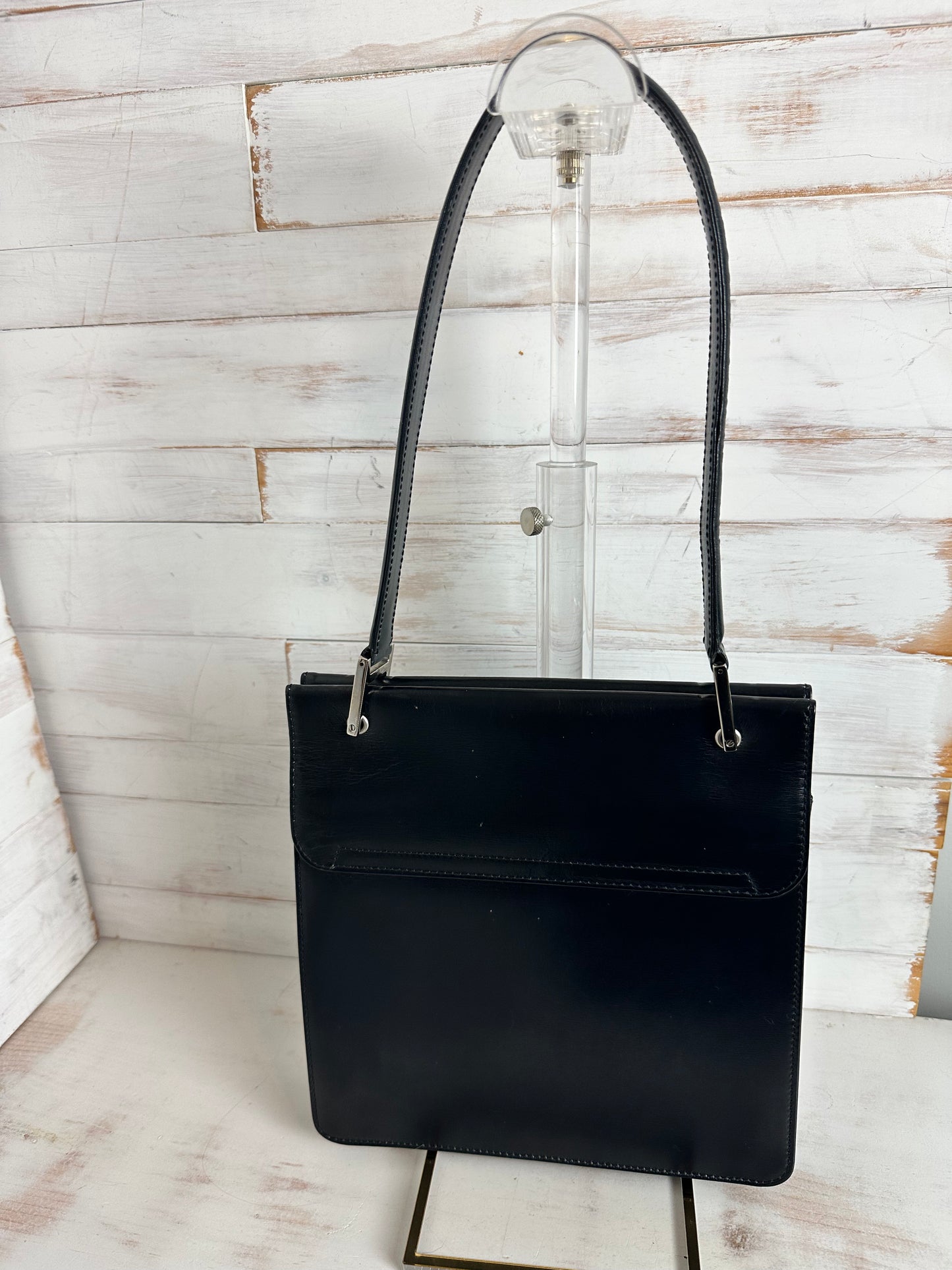 Gucci RARE Tom Ford Era Gucci G Lock Black Leather Handbag