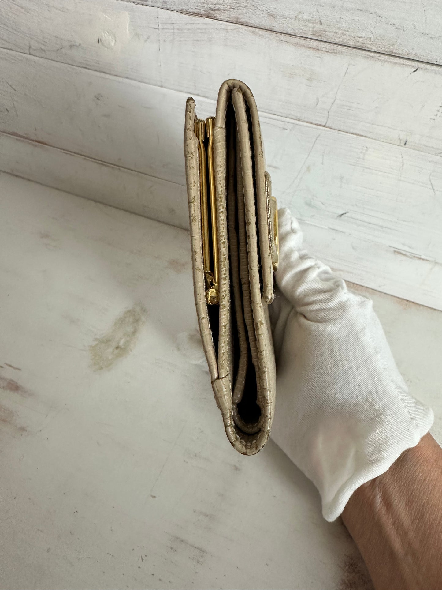 Salvatore Ferragamo Small Wallet with Kisslock/Nude
