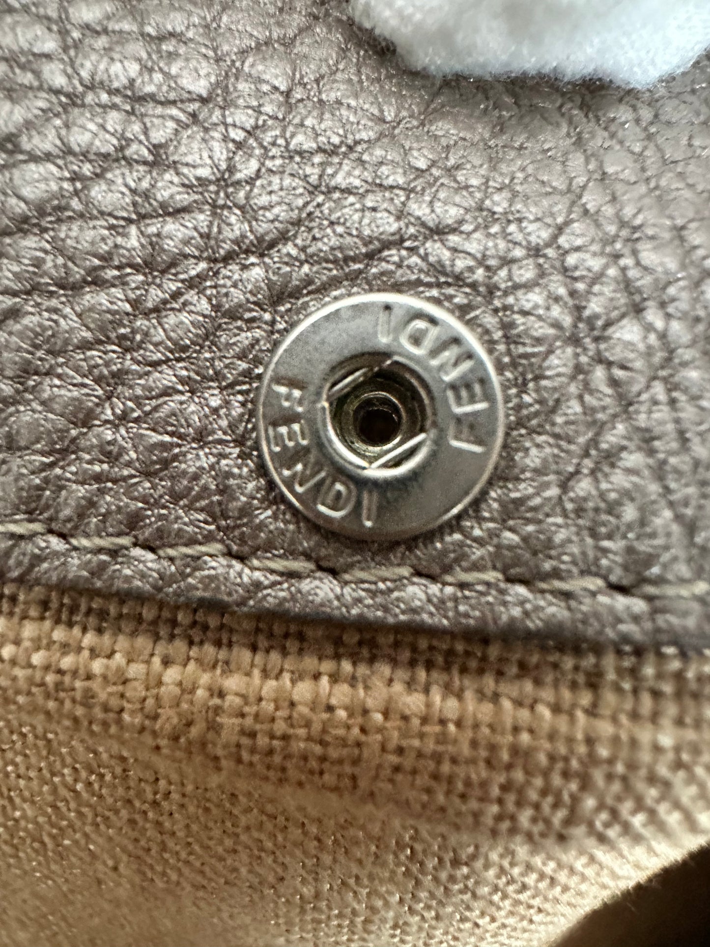 Fendi Romano Selleria Messenger Gray Shimmer Shoulder/Crossbody