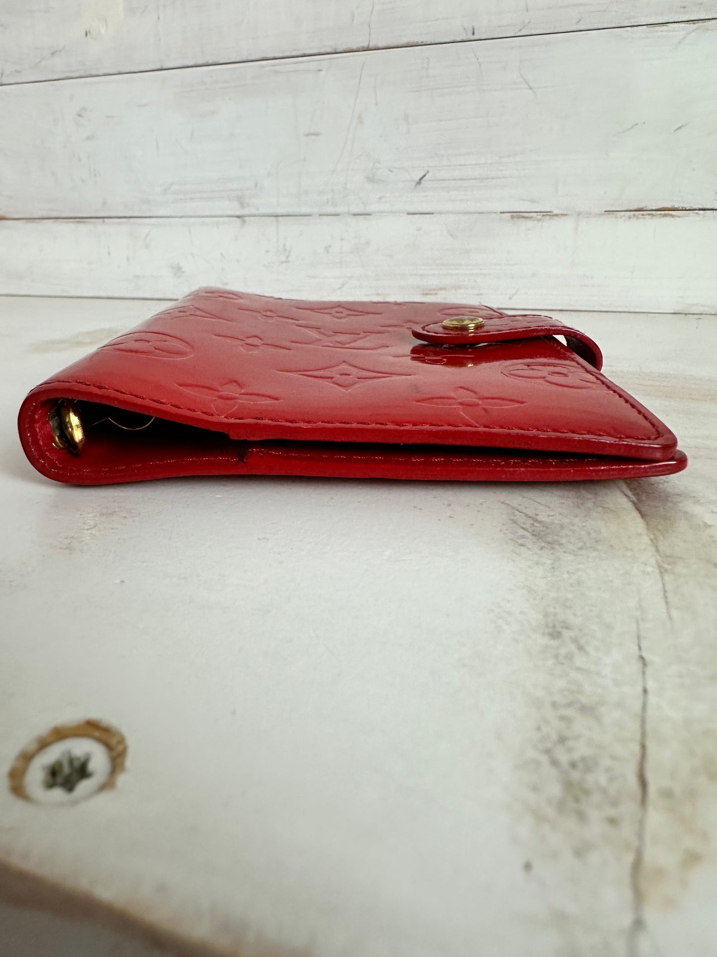 Louis Vuitton Vintage Red Vernis Agenda PM/Passport Holder