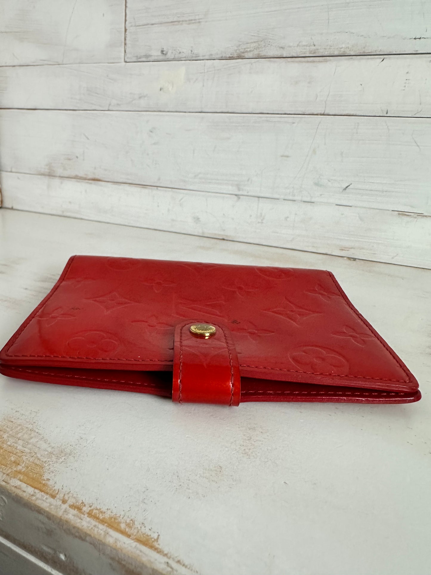 Louis Vuitton Vintage Red Vernis Agenda PM/Passport Holder