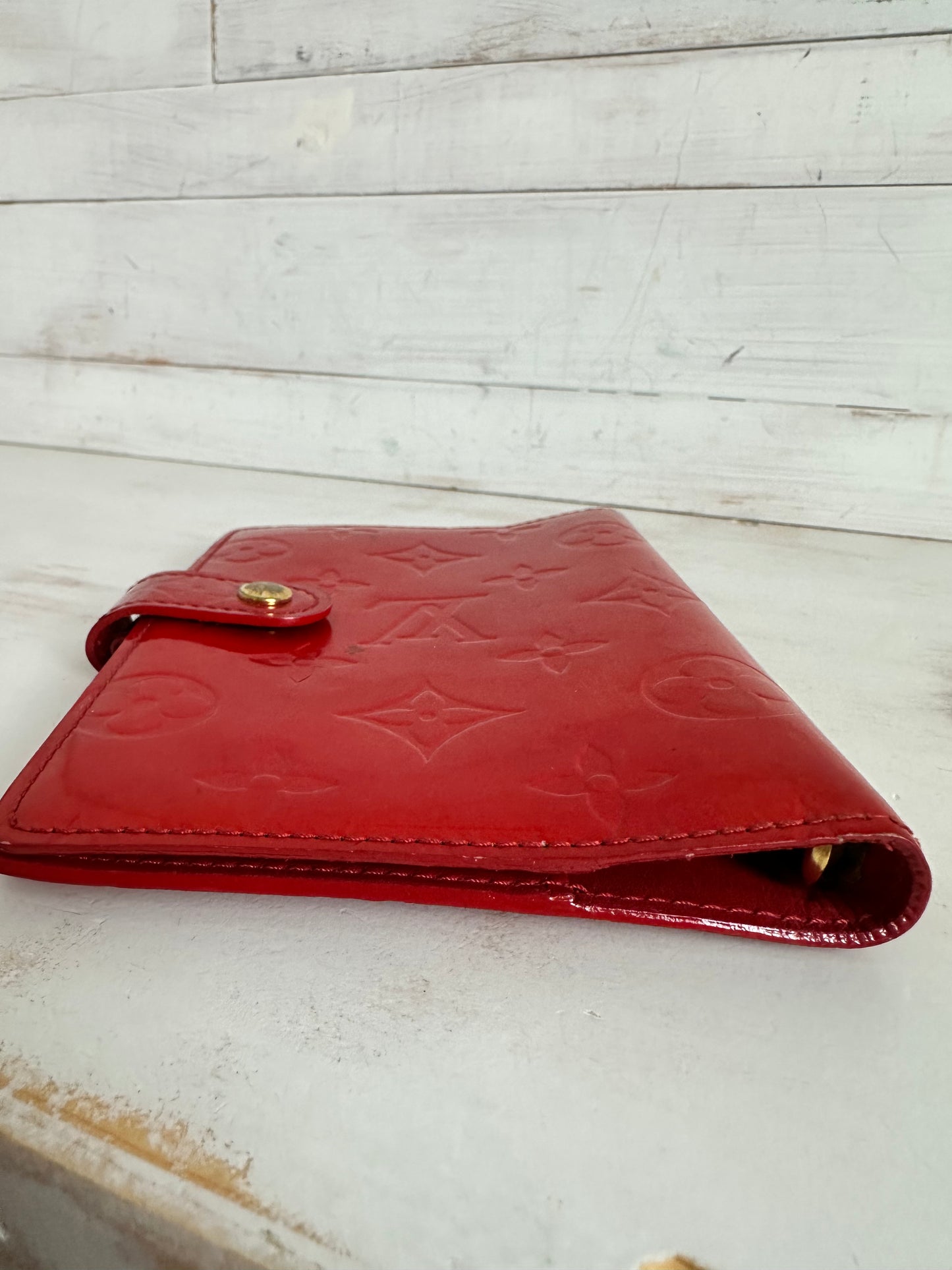 Louis Vuitton Vintage Red Vernis Agenda PM/Passport Holder