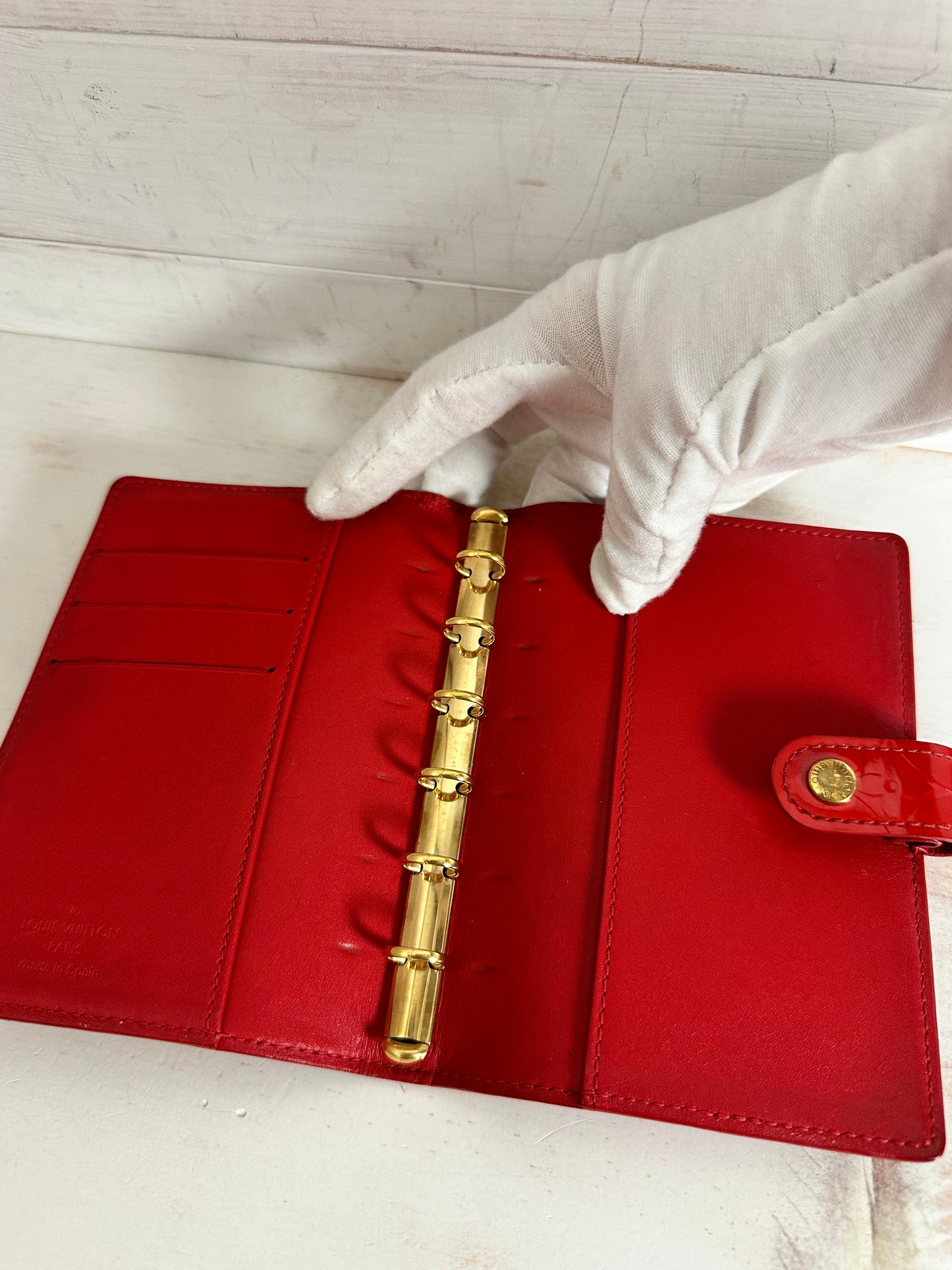 Louis Vuitton Vintage Red Vernis Agenda PM/Passport Holder