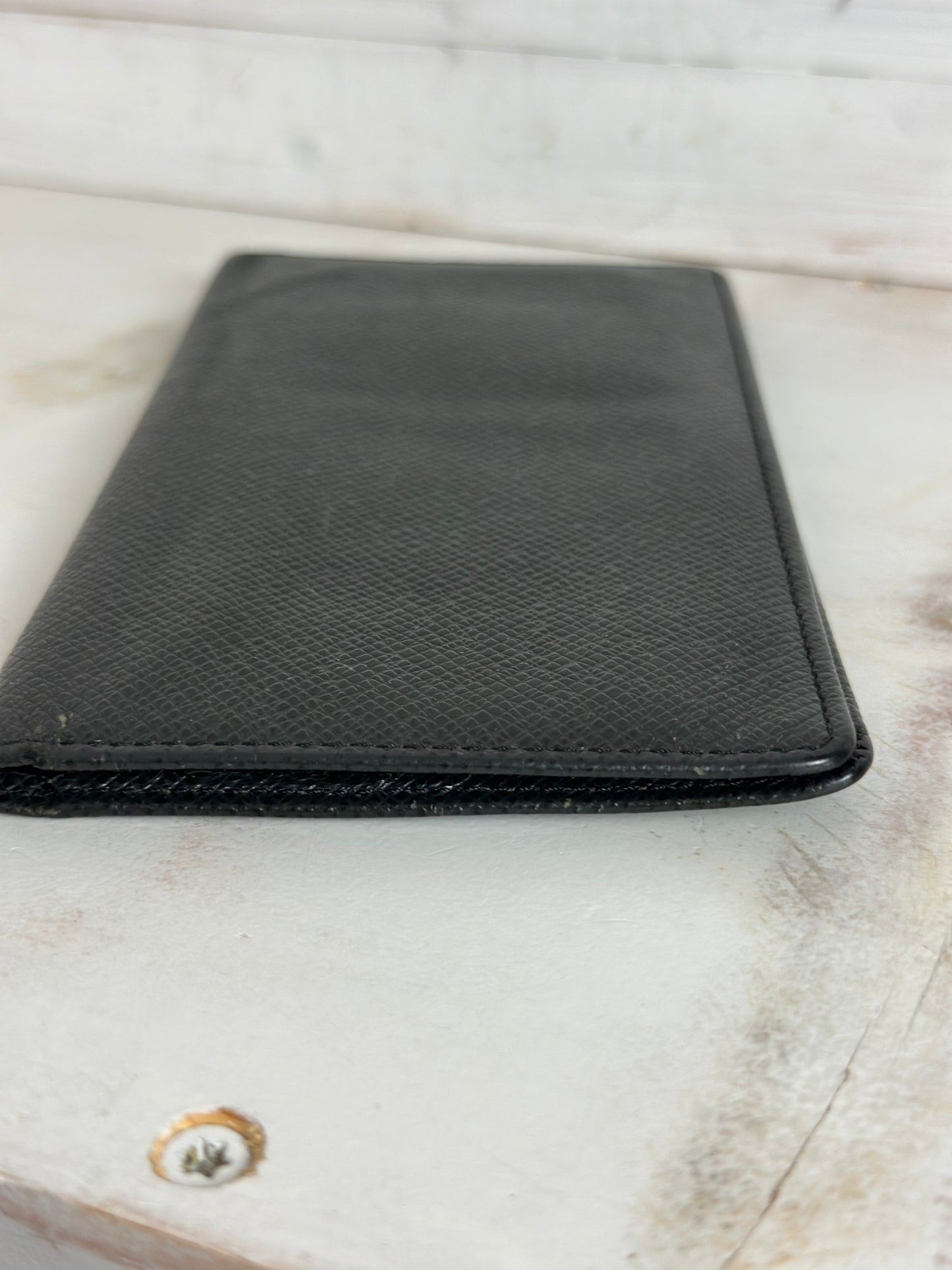 Louis Vuitton Tiaga Black Leather Card Holder/Checkbook