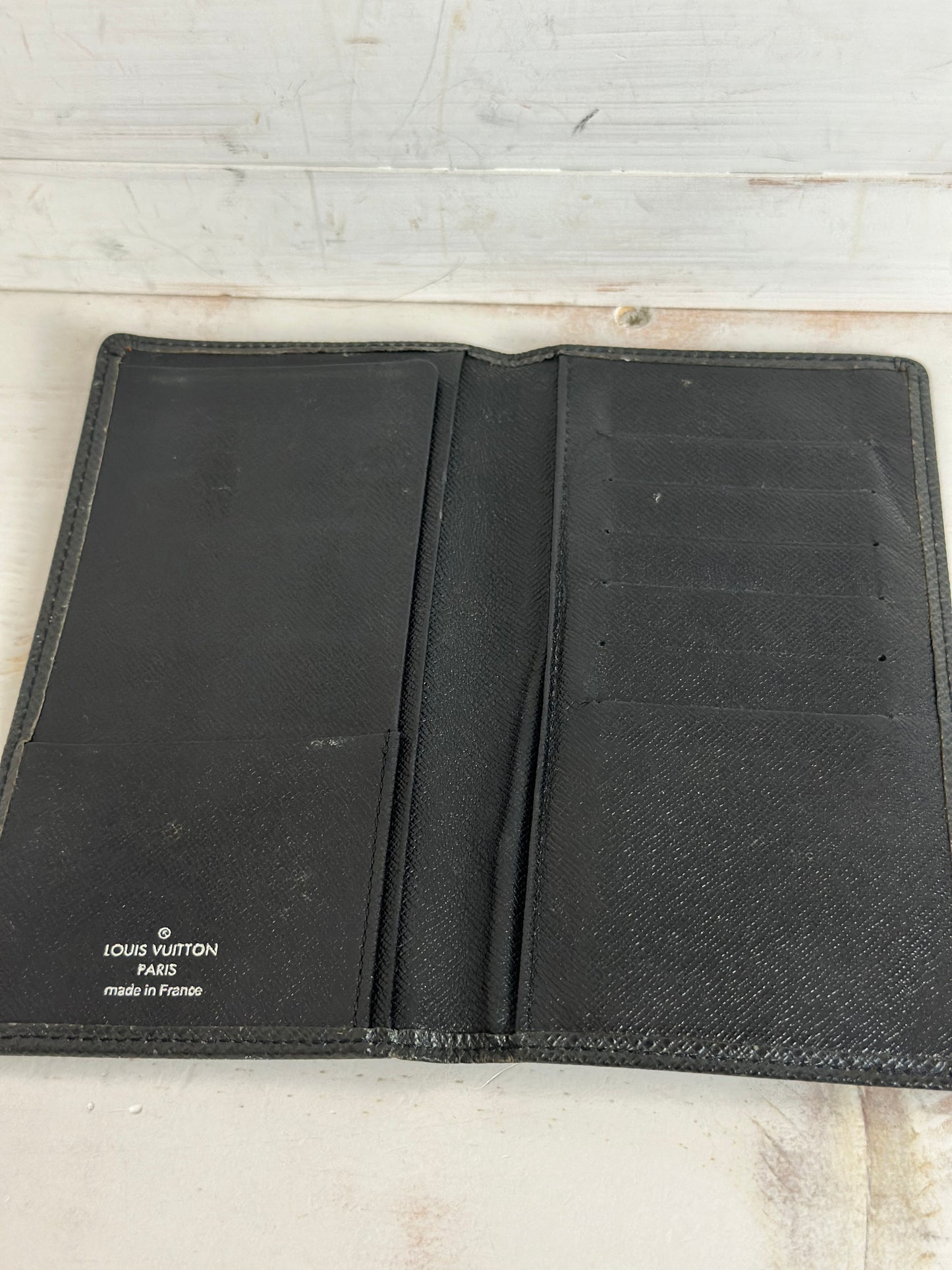 Louis Vuitton Tiaga Black Leather Card Holder/Checkbook